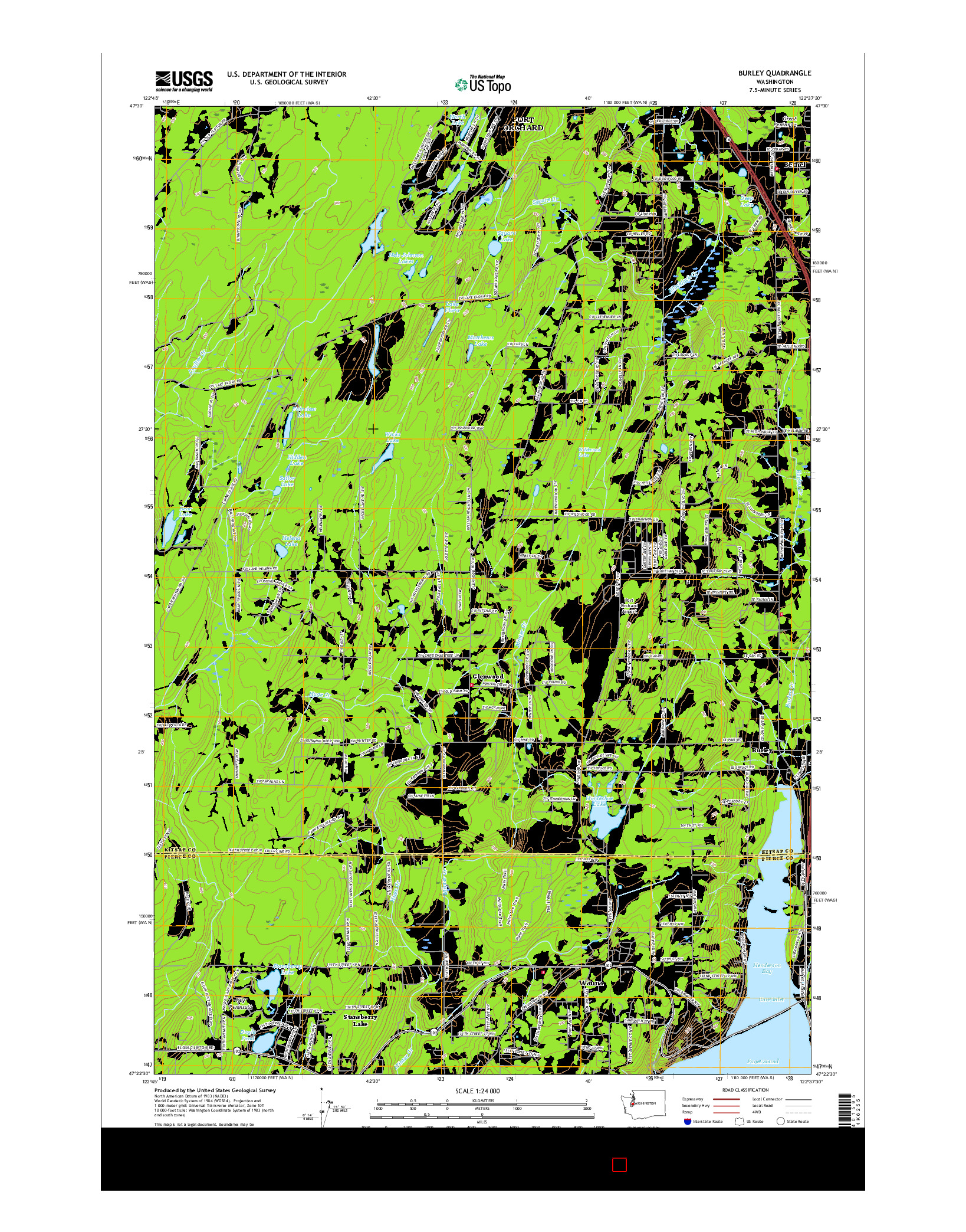 USGS US TOPO 7.5-MINUTE MAP FOR BURLEY, WA 2017