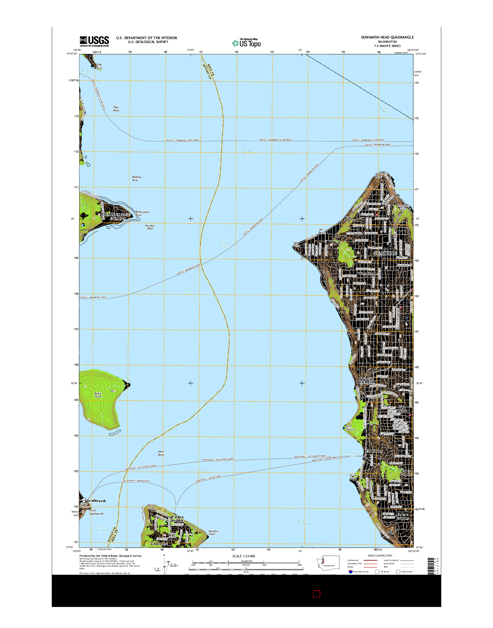 USGS US TOPO 7.5-MINUTE MAP FOR DUWAMISH HEAD, WA 2017
