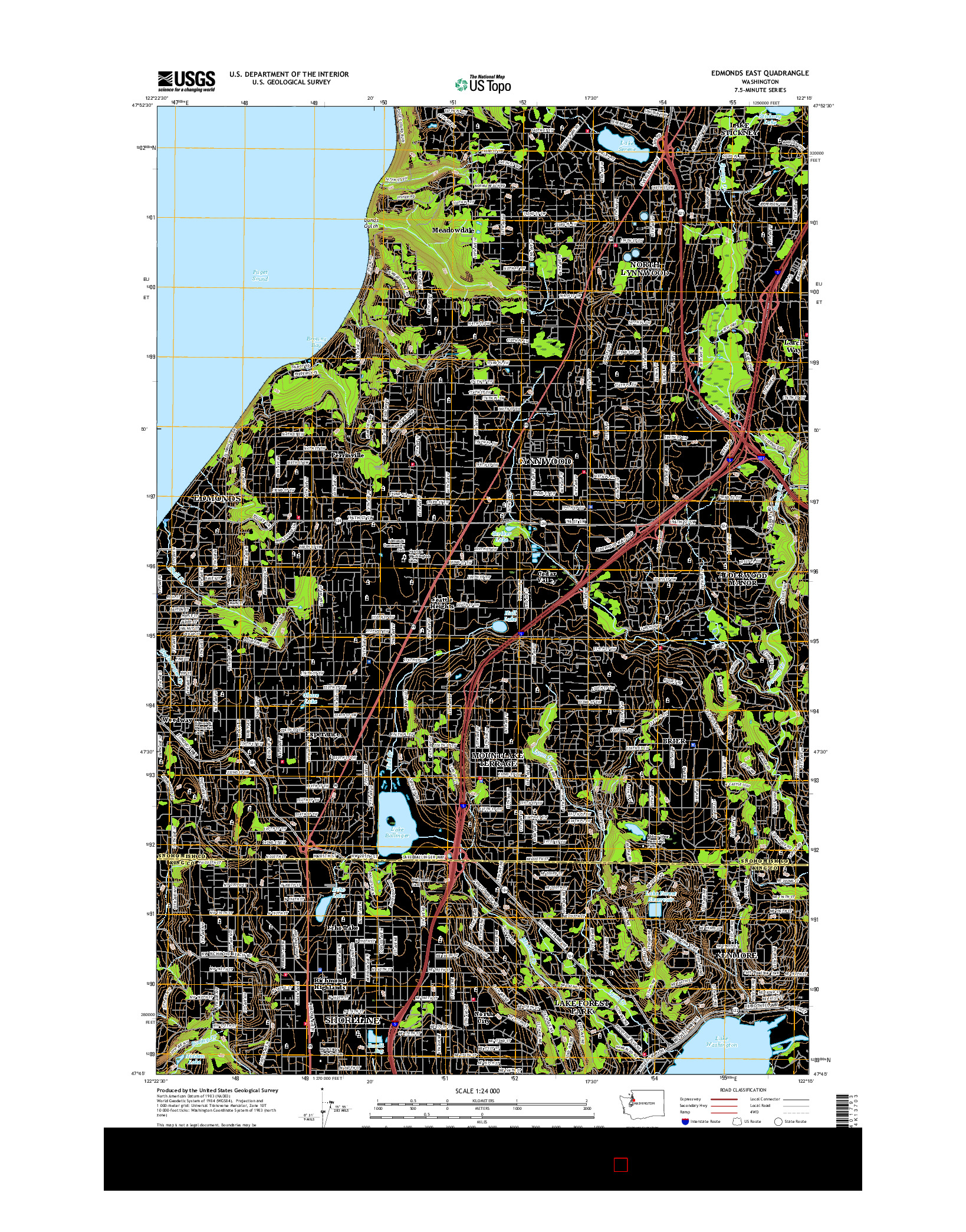 USGS US TOPO 7.5-MINUTE MAP FOR EDMONDS EAST, WA 2017