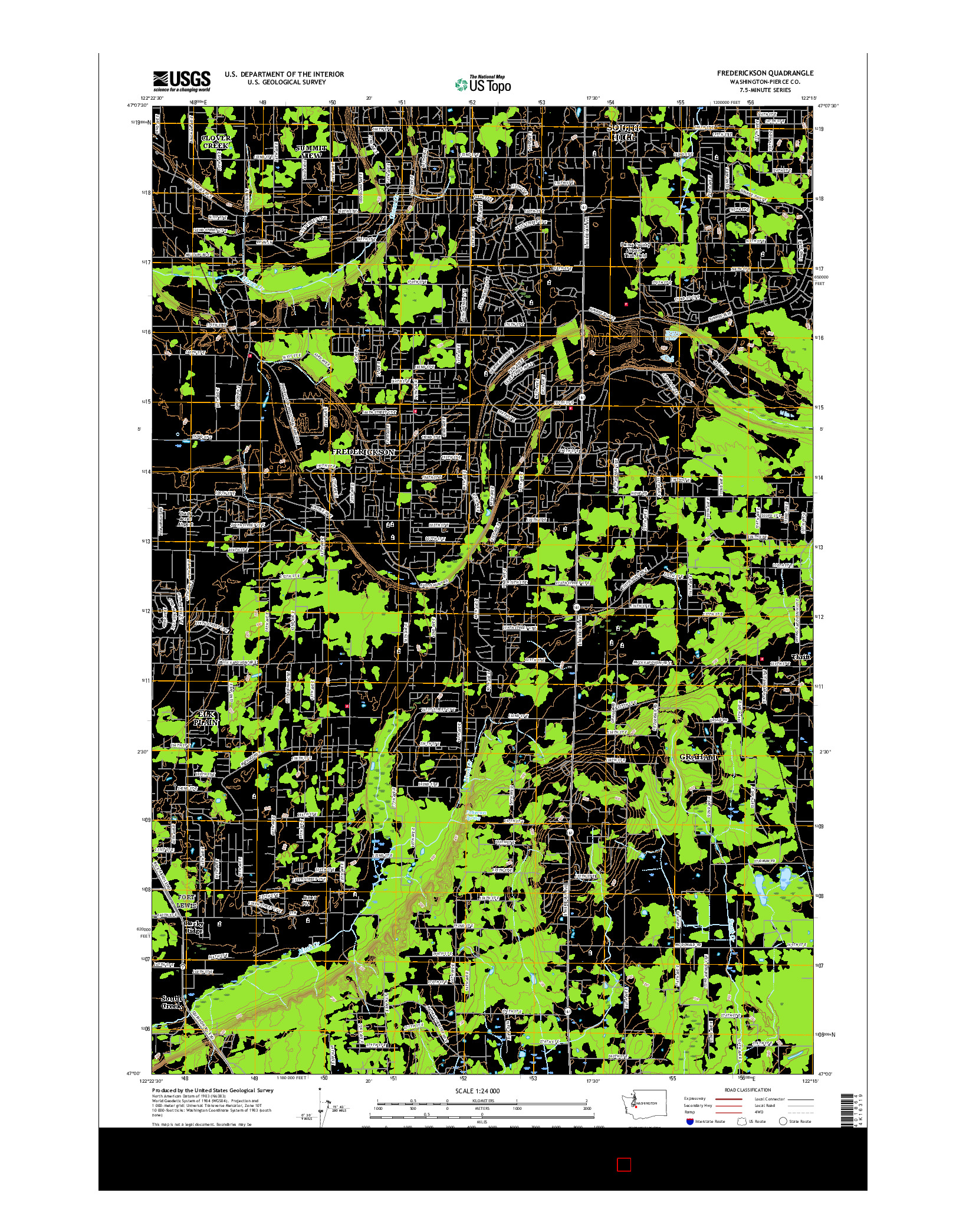 USGS US TOPO 7.5-MINUTE MAP FOR FREDERICKSON, WA 2017