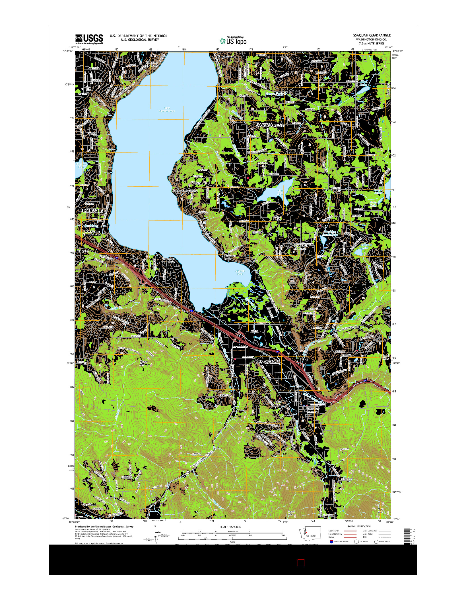 USGS US TOPO 7.5-MINUTE MAP FOR ISSAQUAH, WA 2017
