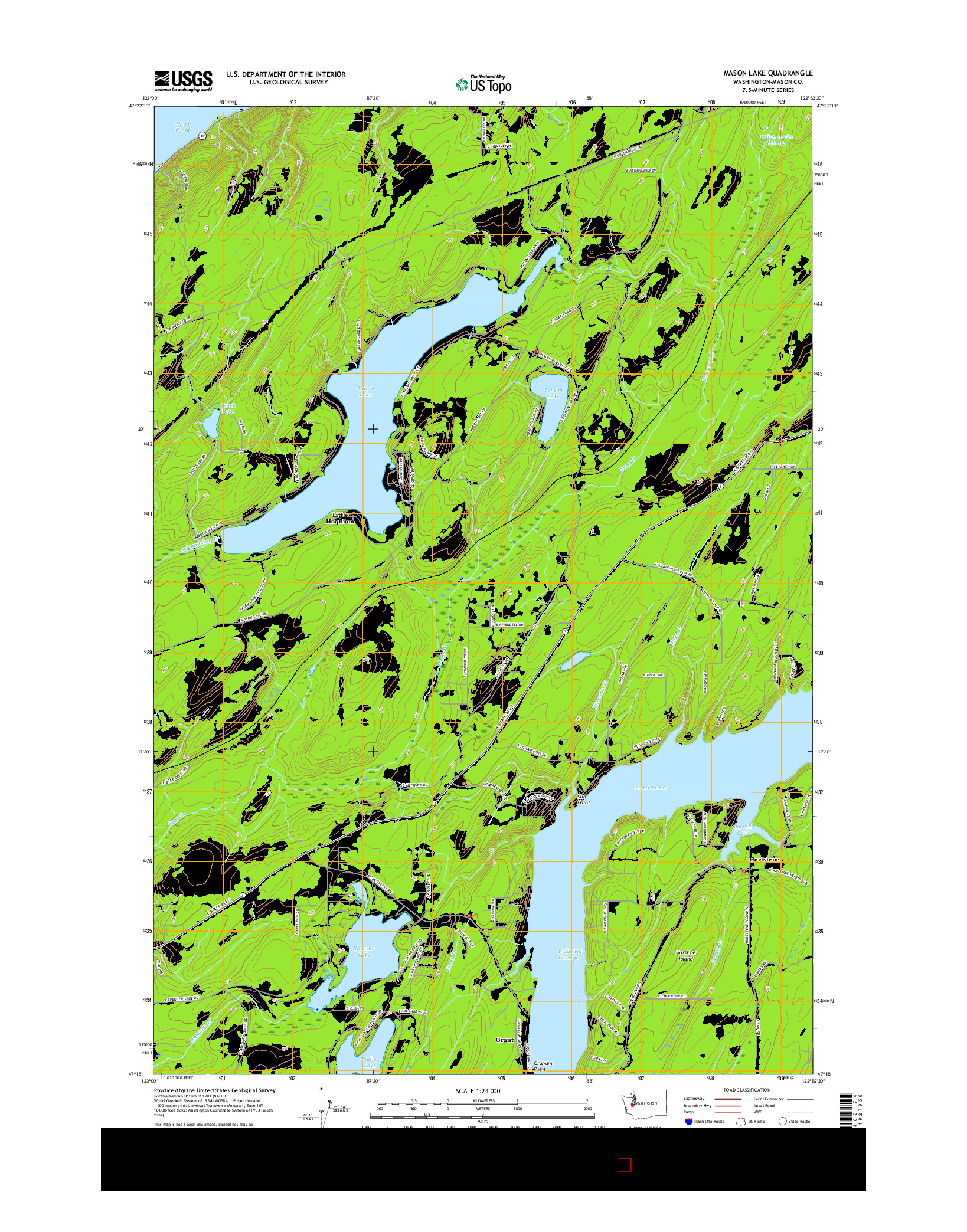 USGS US TOPO 7.5-MINUTE MAP FOR MASON LAKE, WA 2017