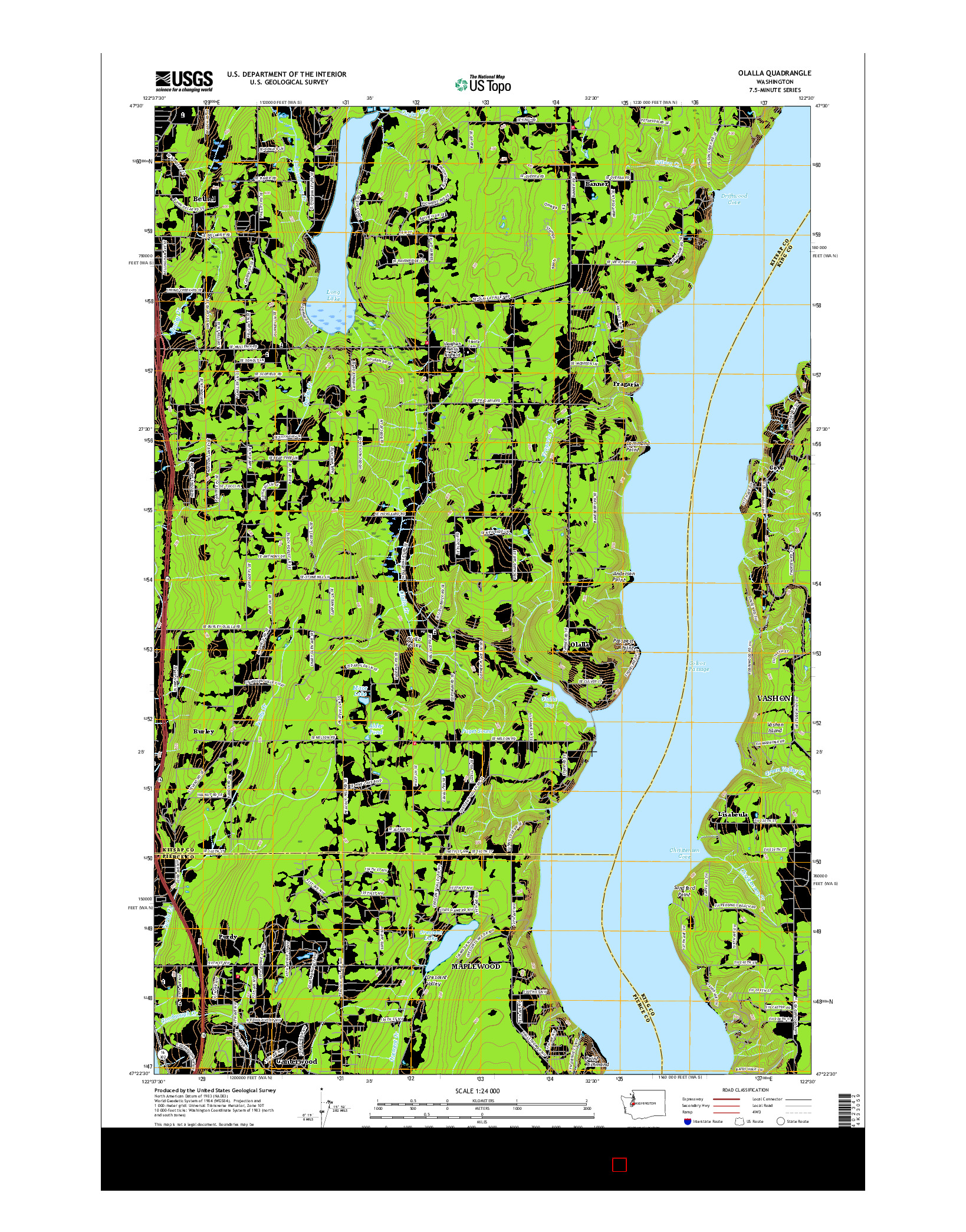 USGS US TOPO 7.5-MINUTE MAP FOR OLALLA, WA 2017