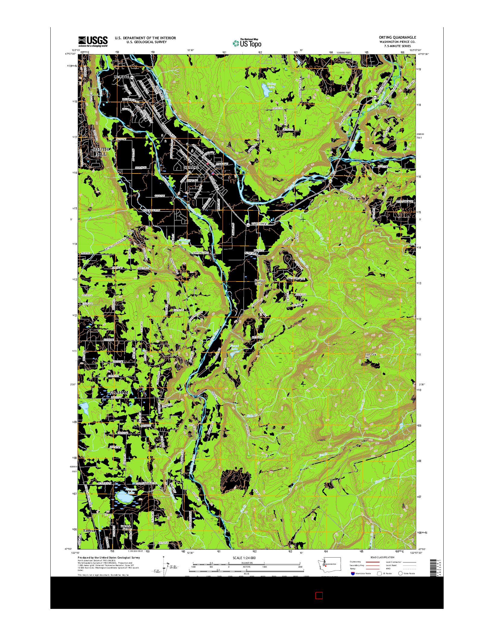 USGS US TOPO 7.5-MINUTE MAP FOR ORTING, WA 2017