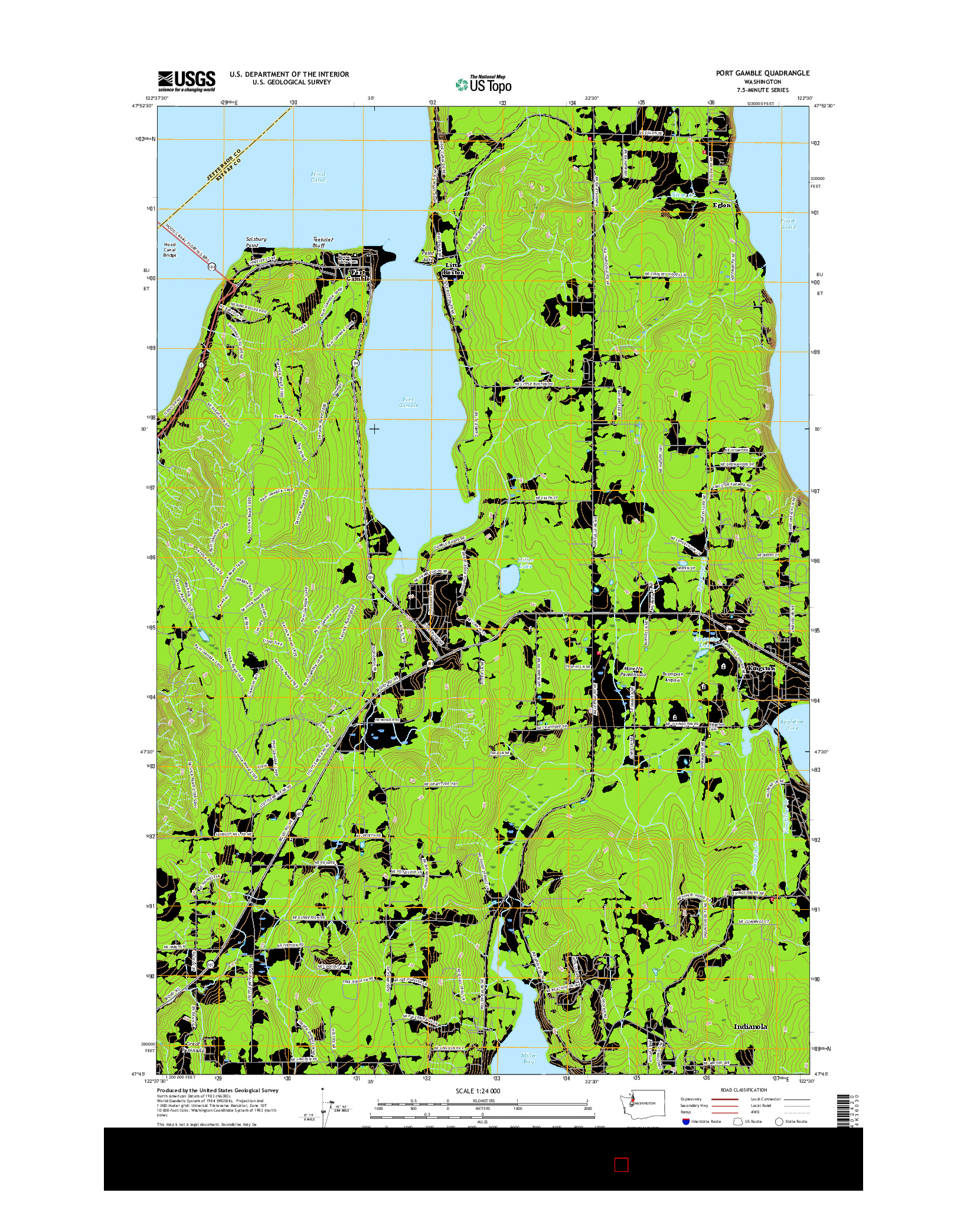 USGS US TOPO 7.5-MINUTE MAP FOR PORT GAMBLE, WA 2017