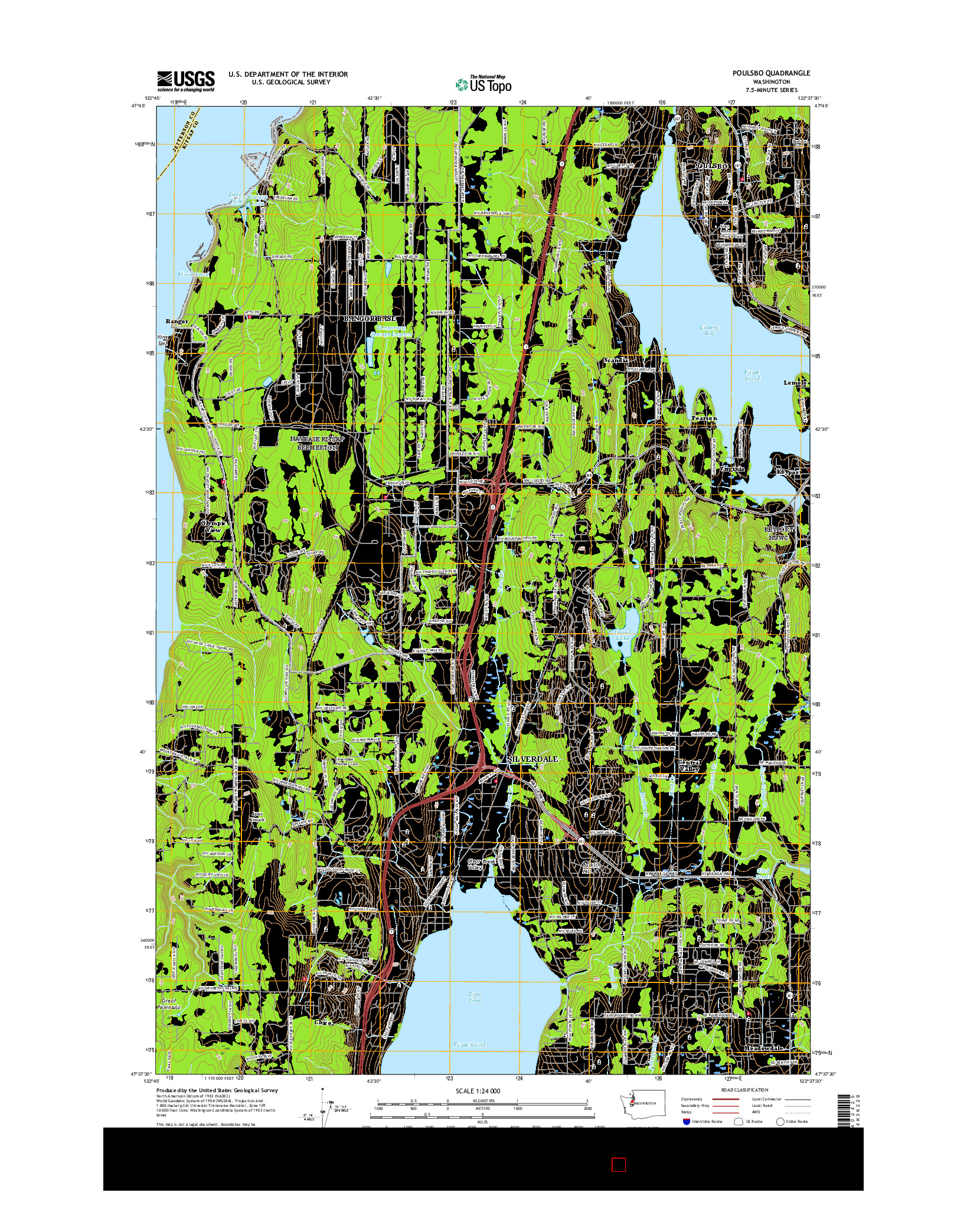 USGS US TOPO 7.5-MINUTE MAP FOR POULSBO, WA 2017