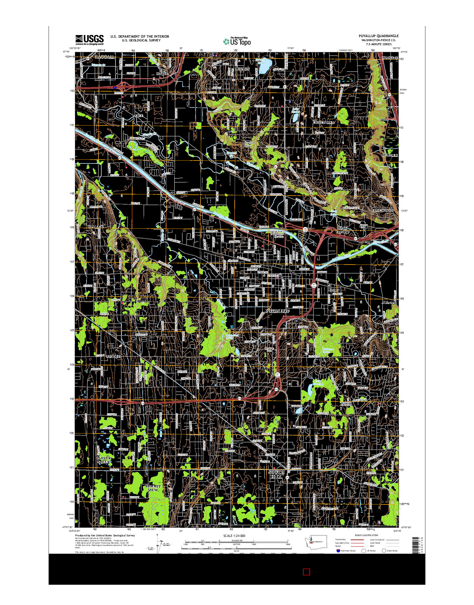 USGS US TOPO 7.5-MINUTE MAP FOR PUYALLUP, WA 2017