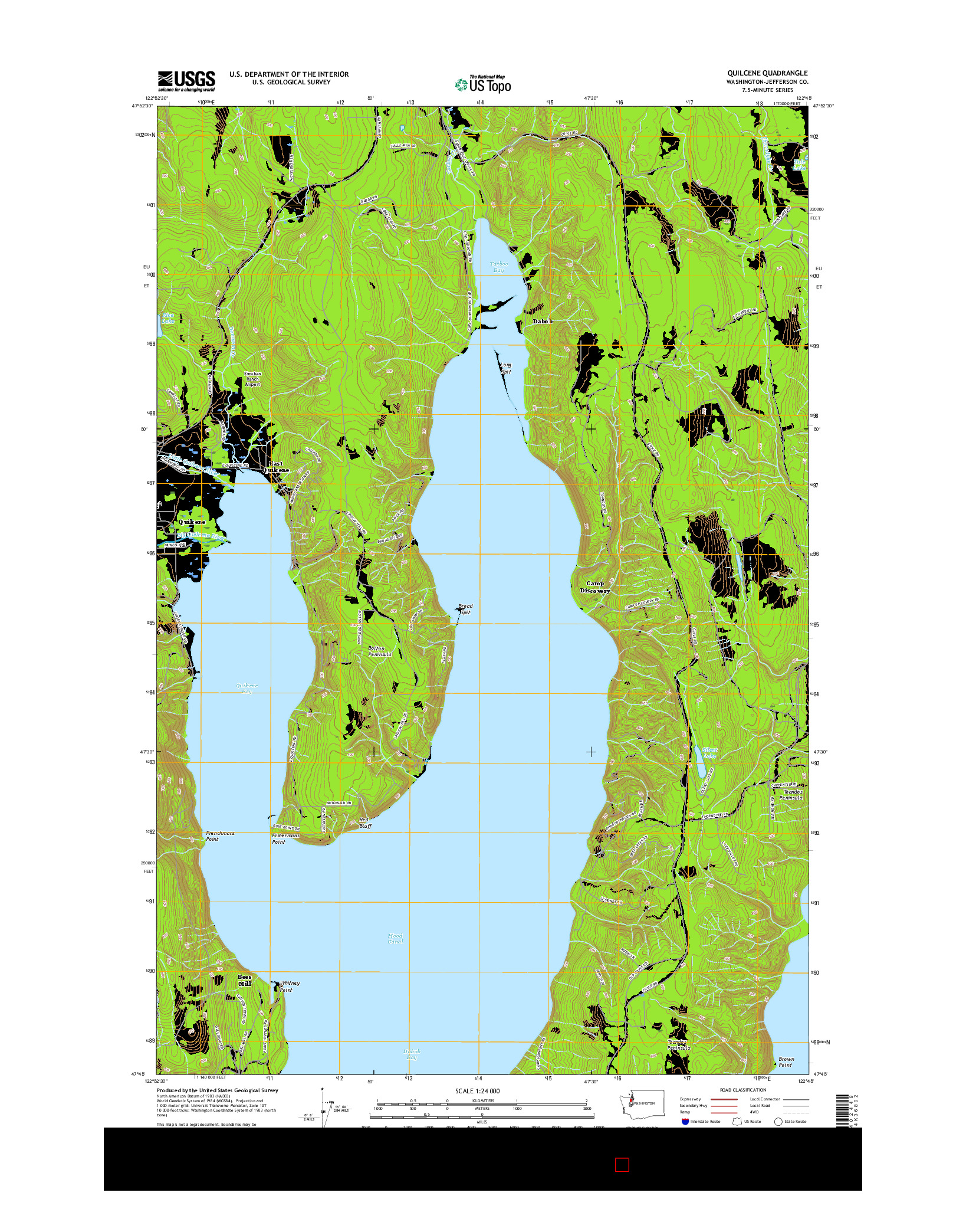 USGS US TOPO 7.5-MINUTE MAP FOR QUILCENE, WA 2017