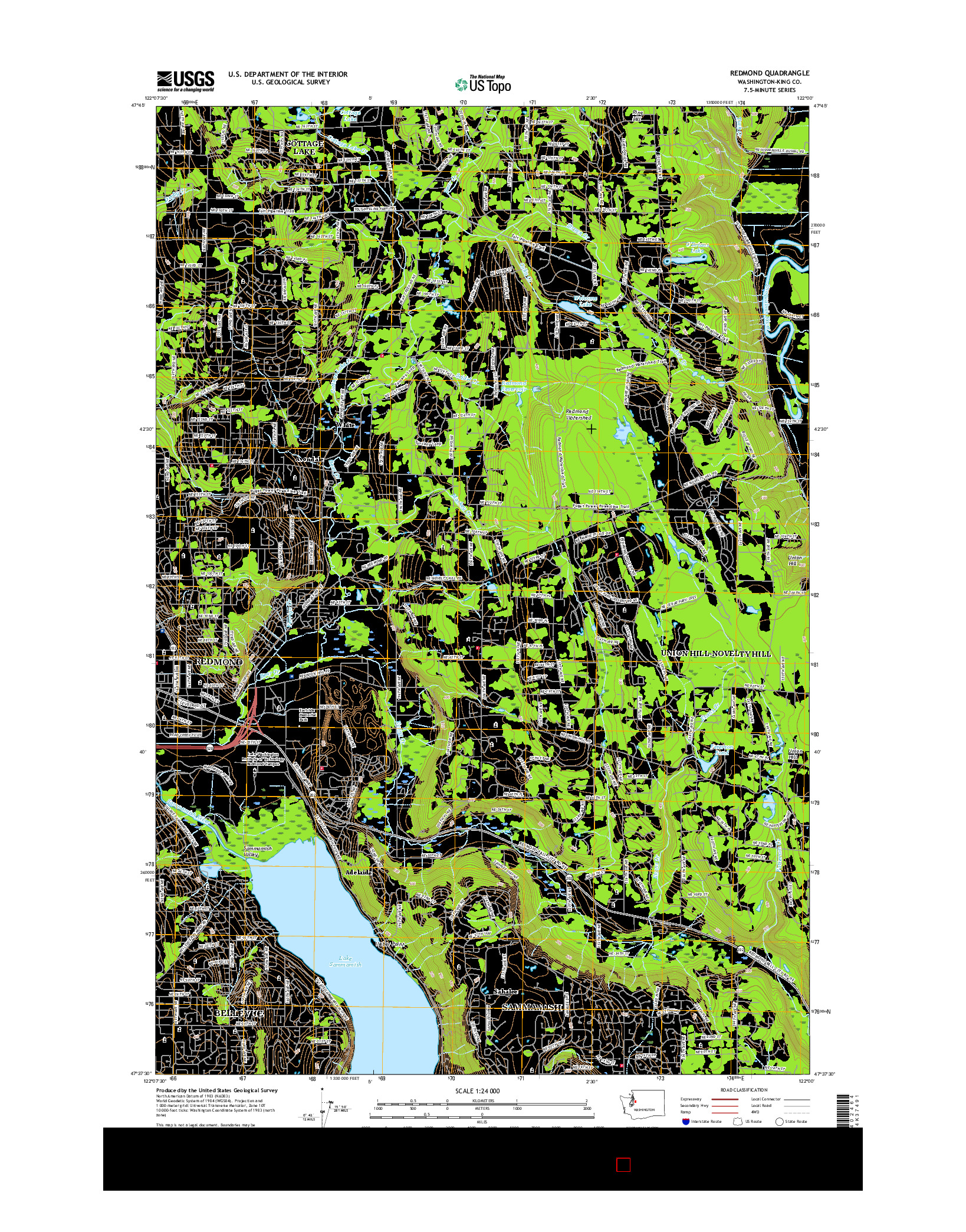 USGS US TOPO 7.5-MINUTE MAP FOR REDMOND, WA 2017