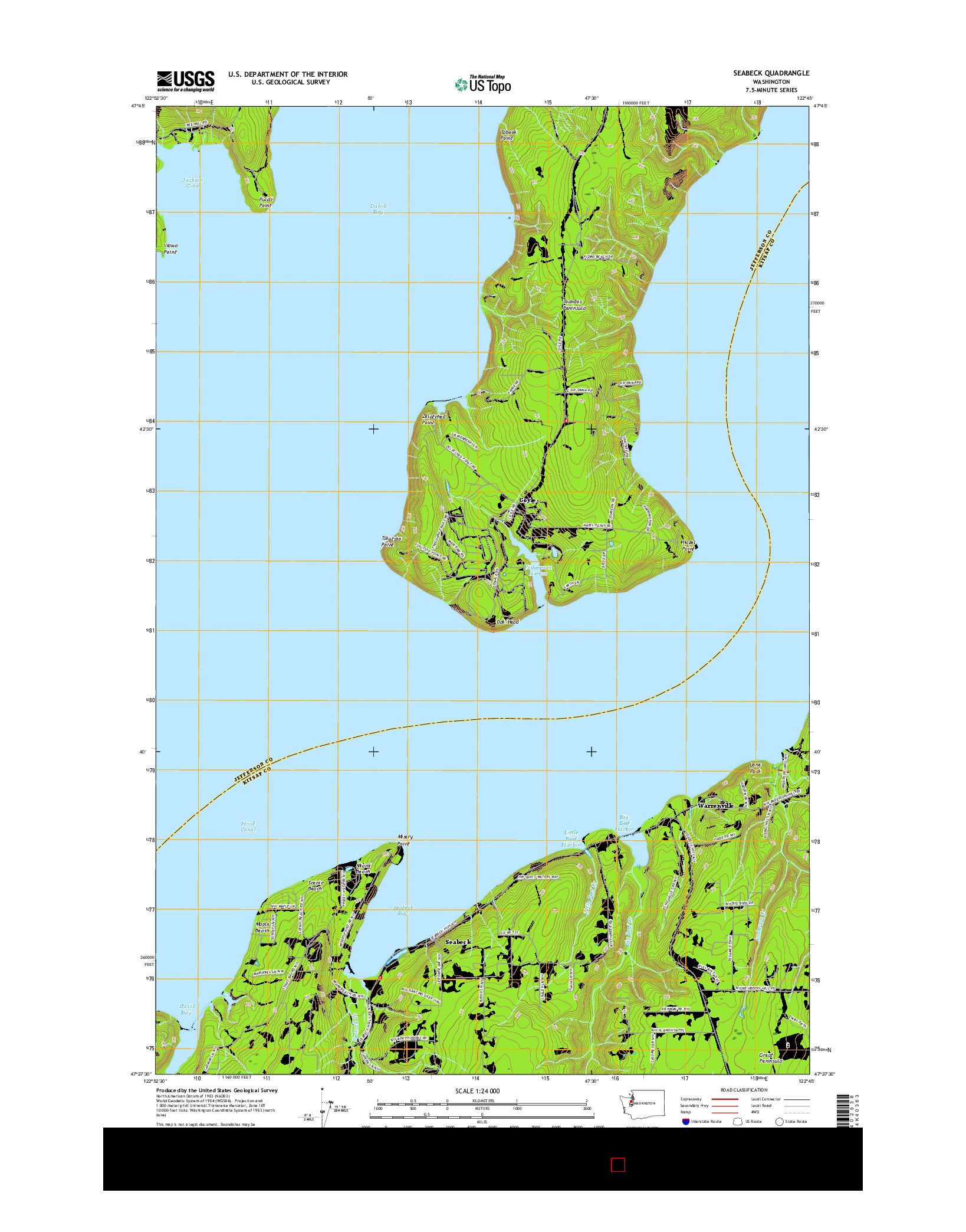 USGS US TOPO 7.5-MINUTE MAP FOR SEABECK, WA 2017