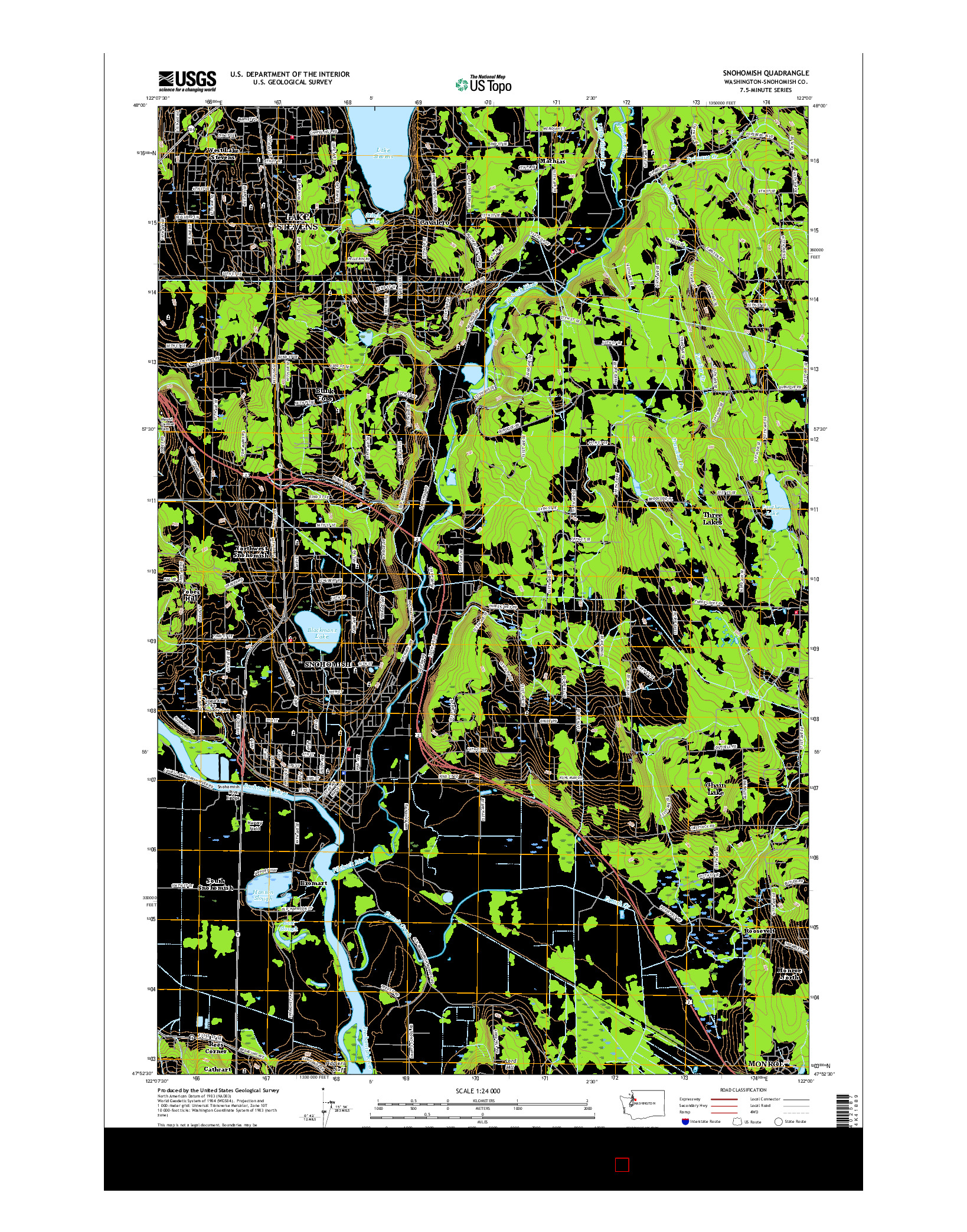 USGS US TOPO 7.5-MINUTE MAP FOR SNOHOMISH, WA 2017