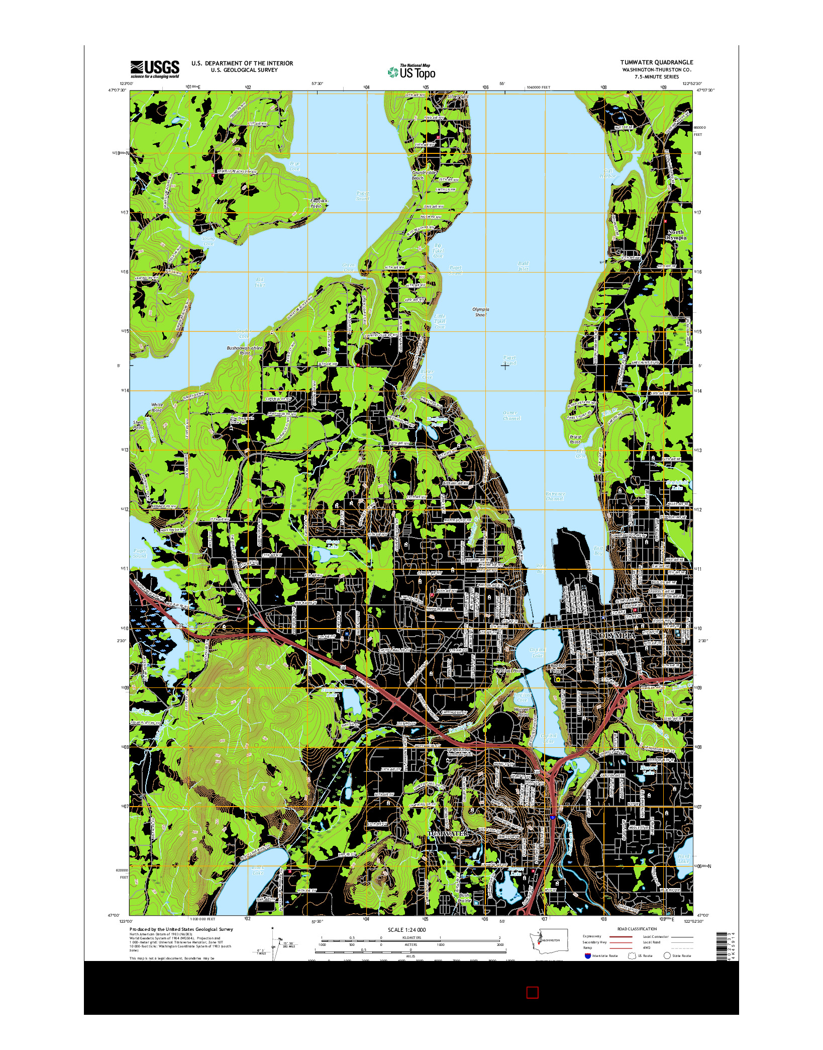 USGS US TOPO 7.5-MINUTE MAP FOR TUMWATER, WA 2017