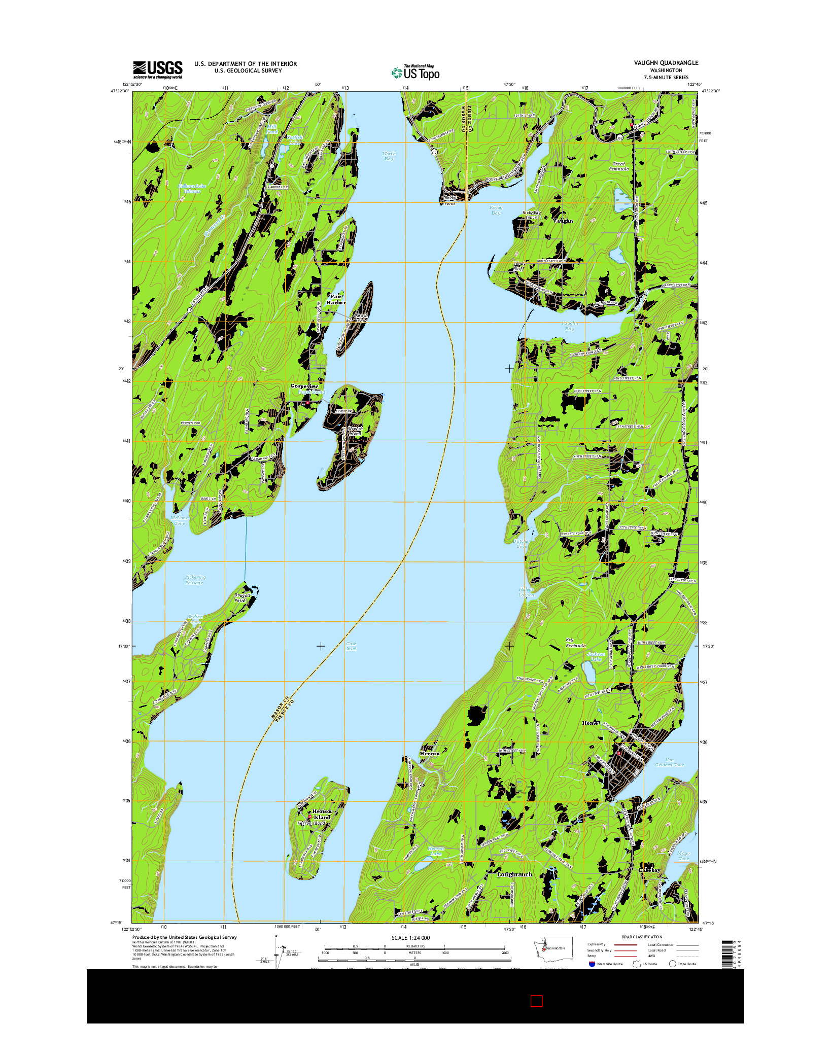 USGS US TOPO 7.5-MINUTE MAP FOR VAUGHN, WA 2017