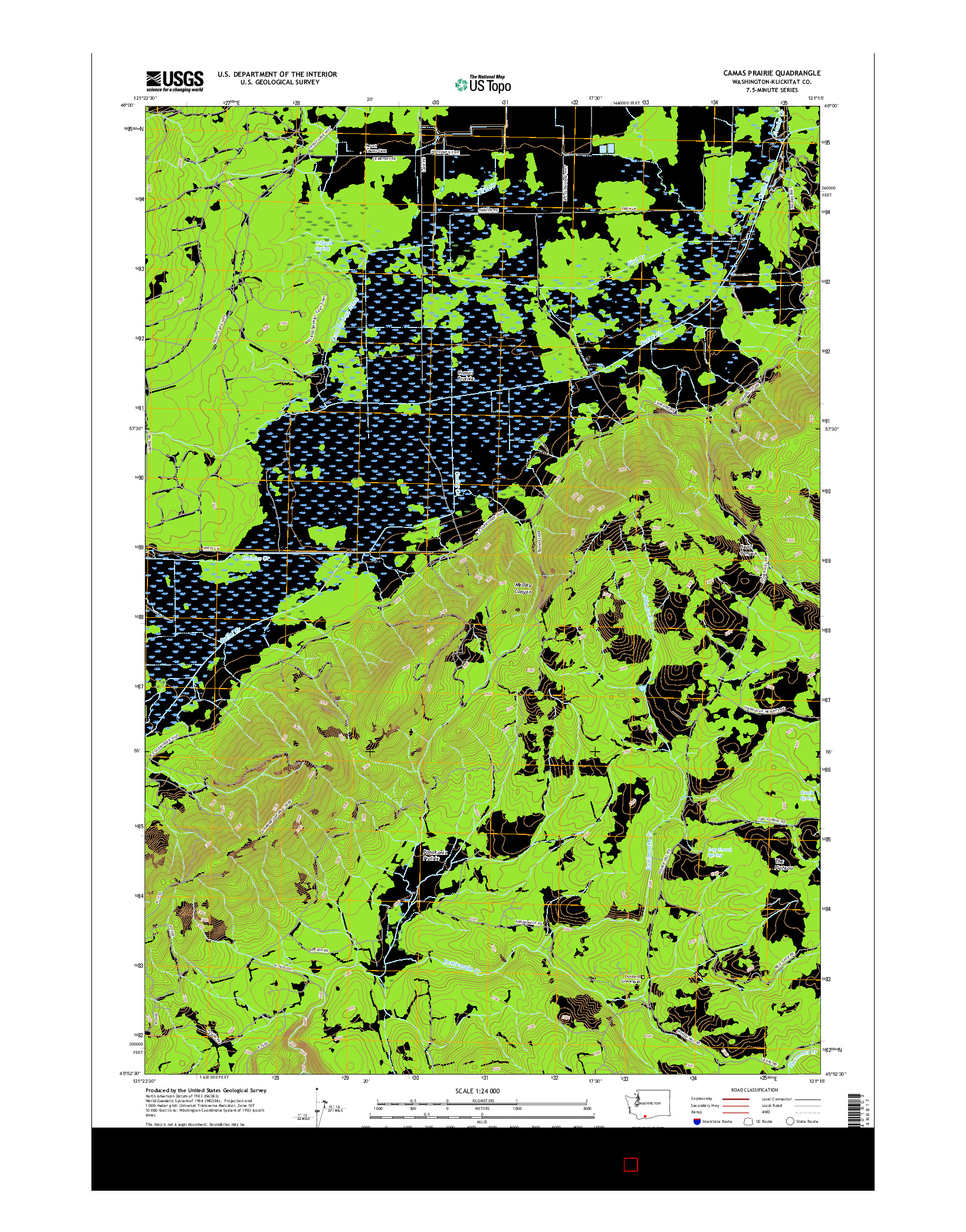 USGS US TOPO 7.5-MINUTE MAP FOR CAMAS PRAIRIE, WA 2017