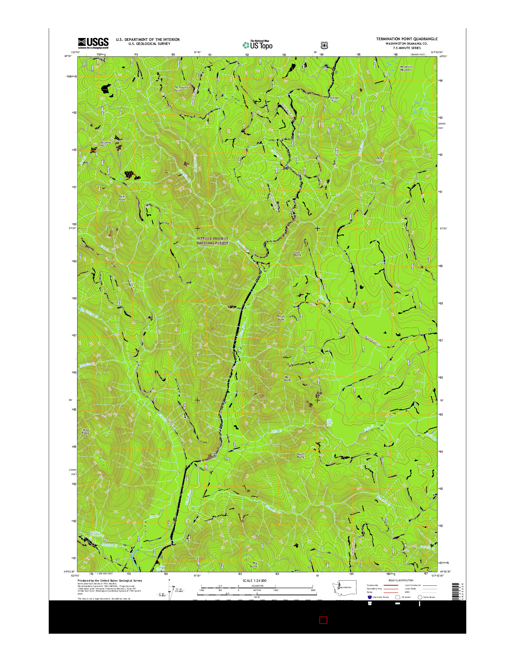 USGS US TOPO 7.5-MINUTE MAP FOR TERMINATION POINT, WA 2017