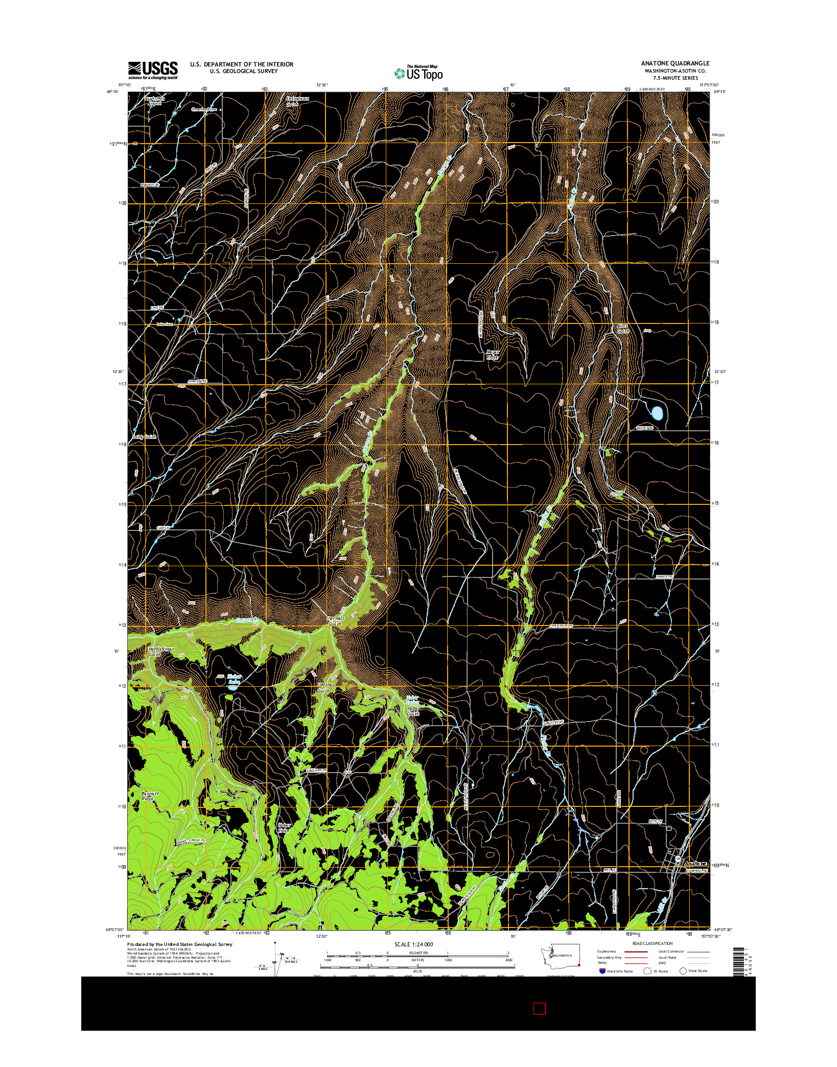 USGS US TOPO 7.5-MINUTE MAP FOR ANATONE, WA 2017