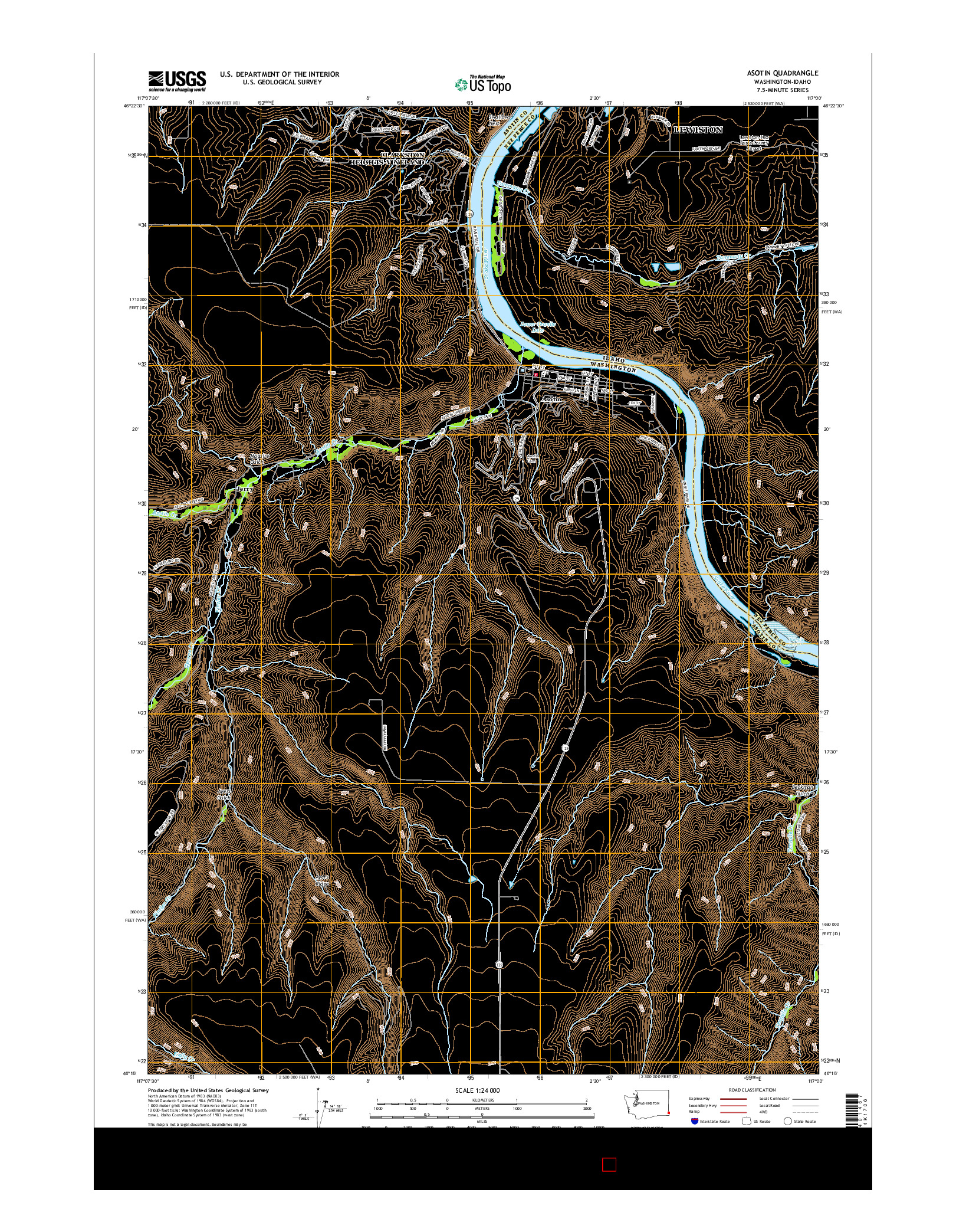 USGS US TOPO 7.5-MINUTE MAP FOR ASOTIN, WA-ID 2017