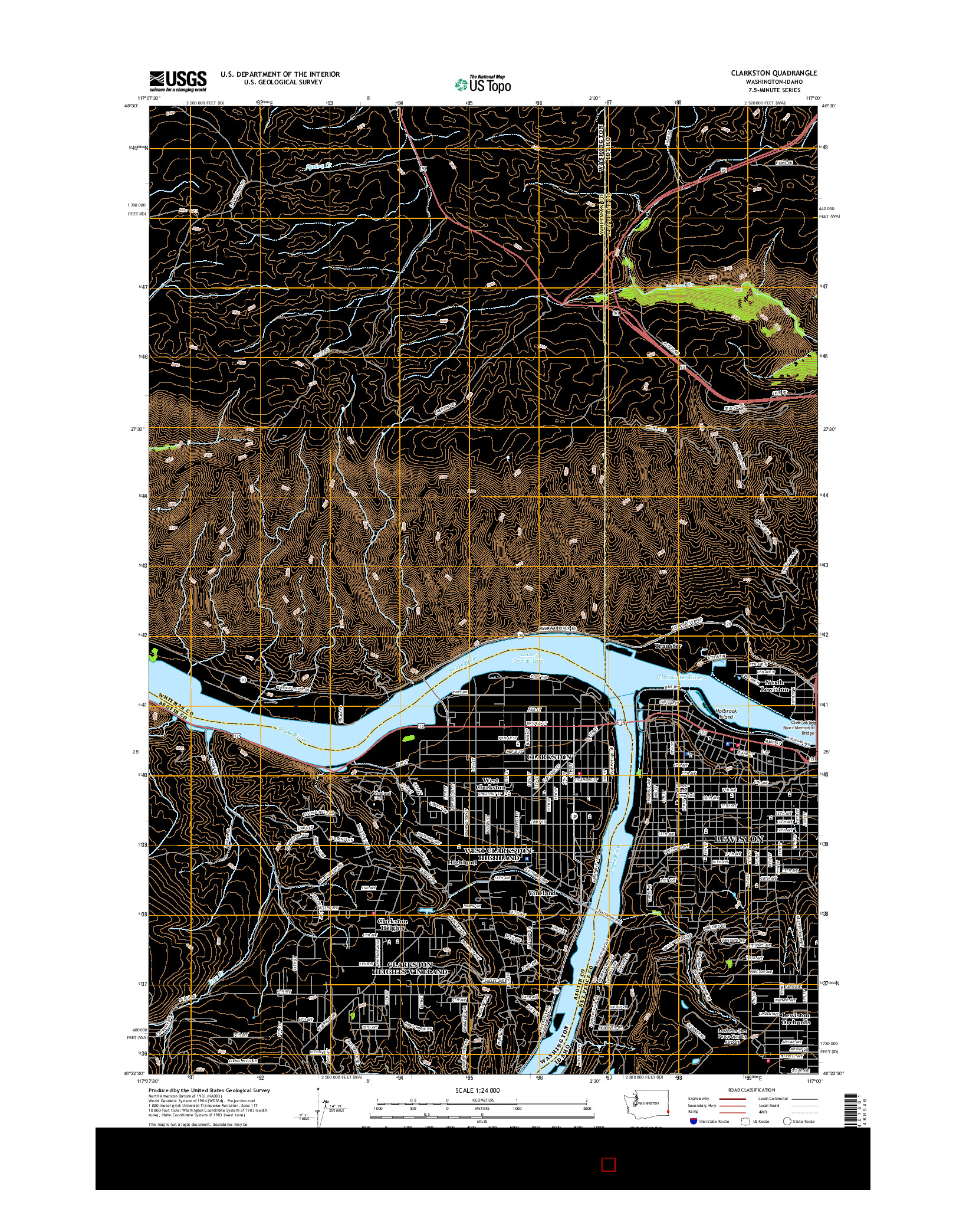 USGS US TOPO 7.5-MINUTE MAP FOR CLARKSTON, WA-ID 2017