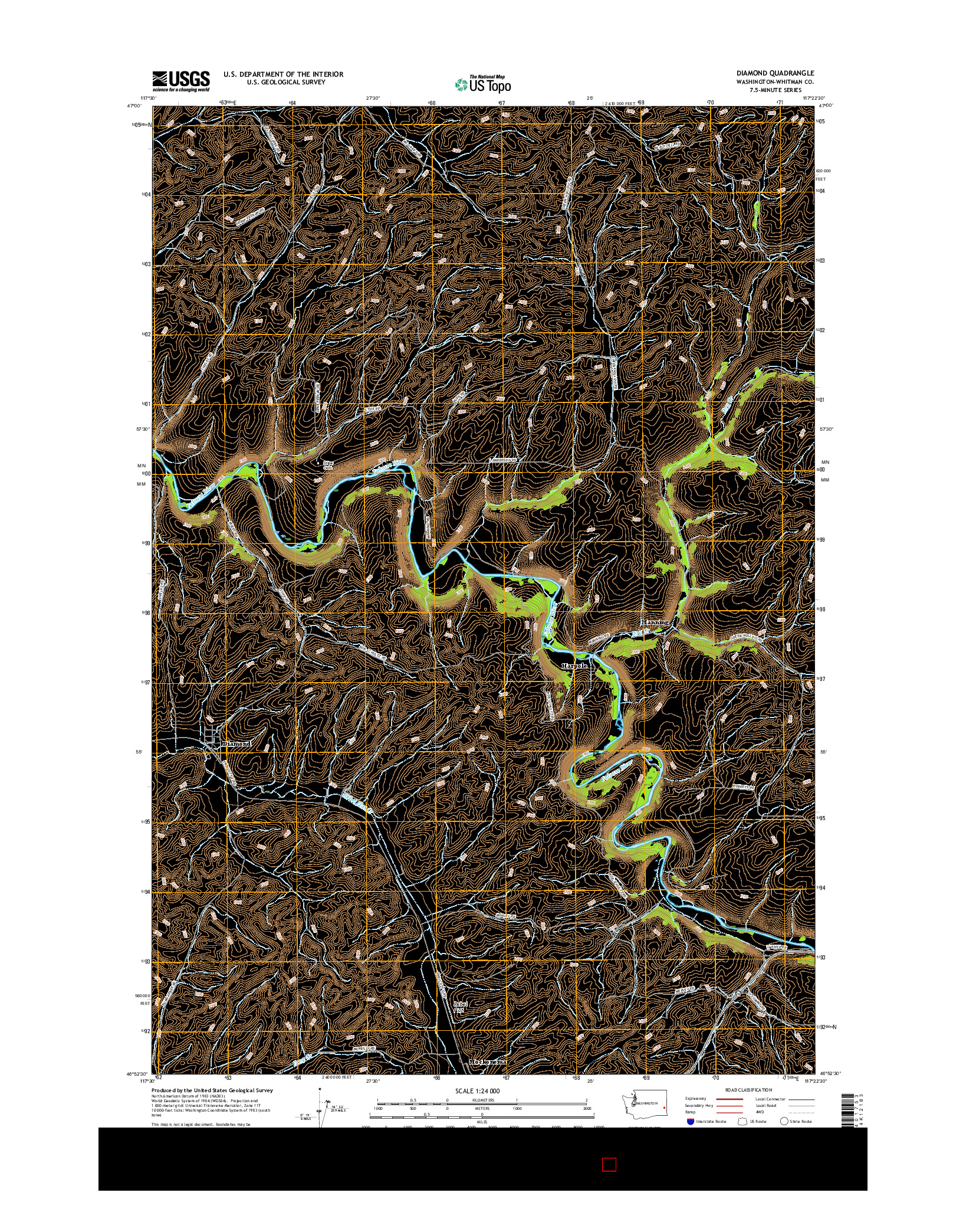 USGS US TOPO 7.5-MINUTE MAP FOR DIAMOND, WA 2017