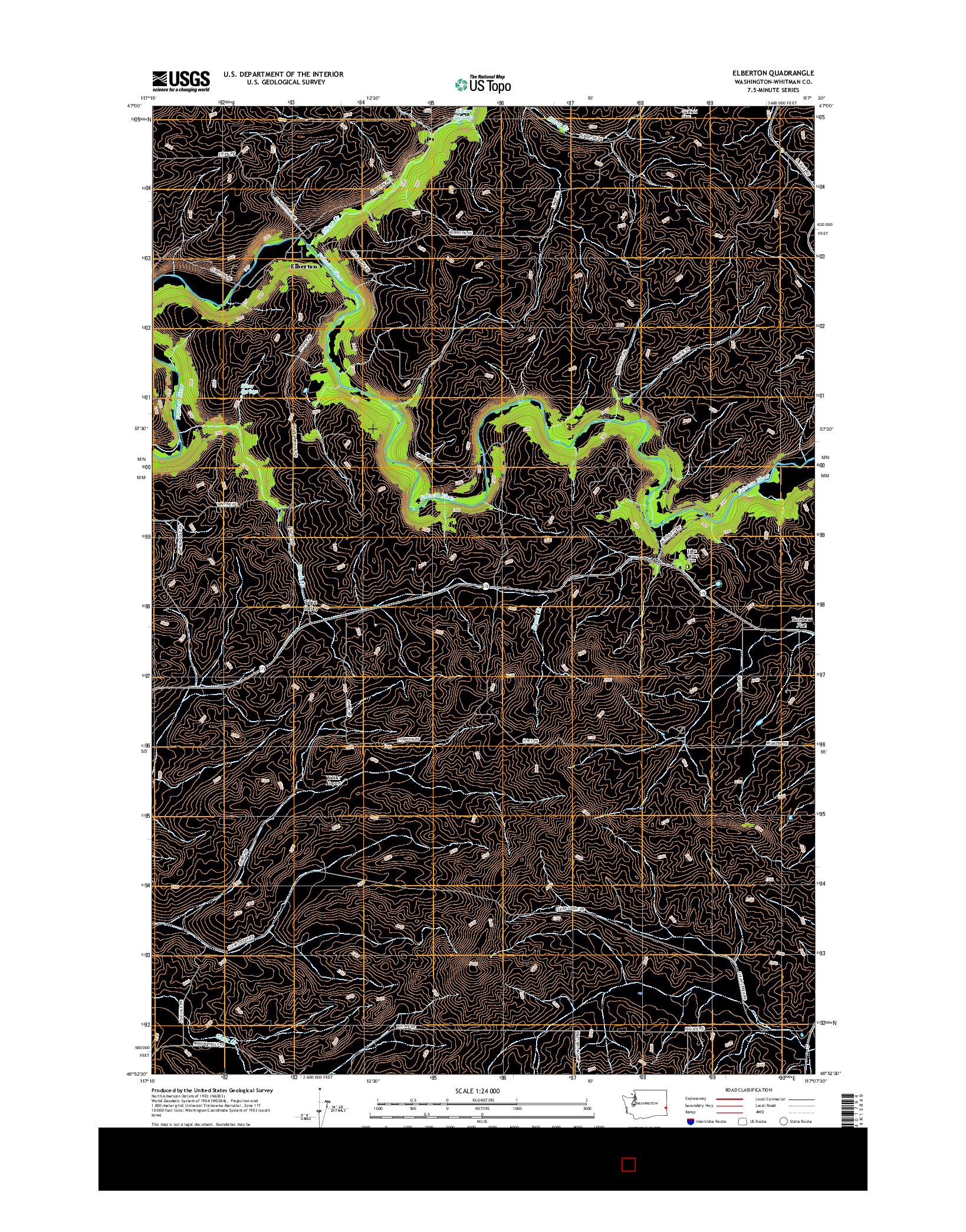 USGS US TOPO 7.5-MINUTE MAP FOR ELBERTON, WA 2017