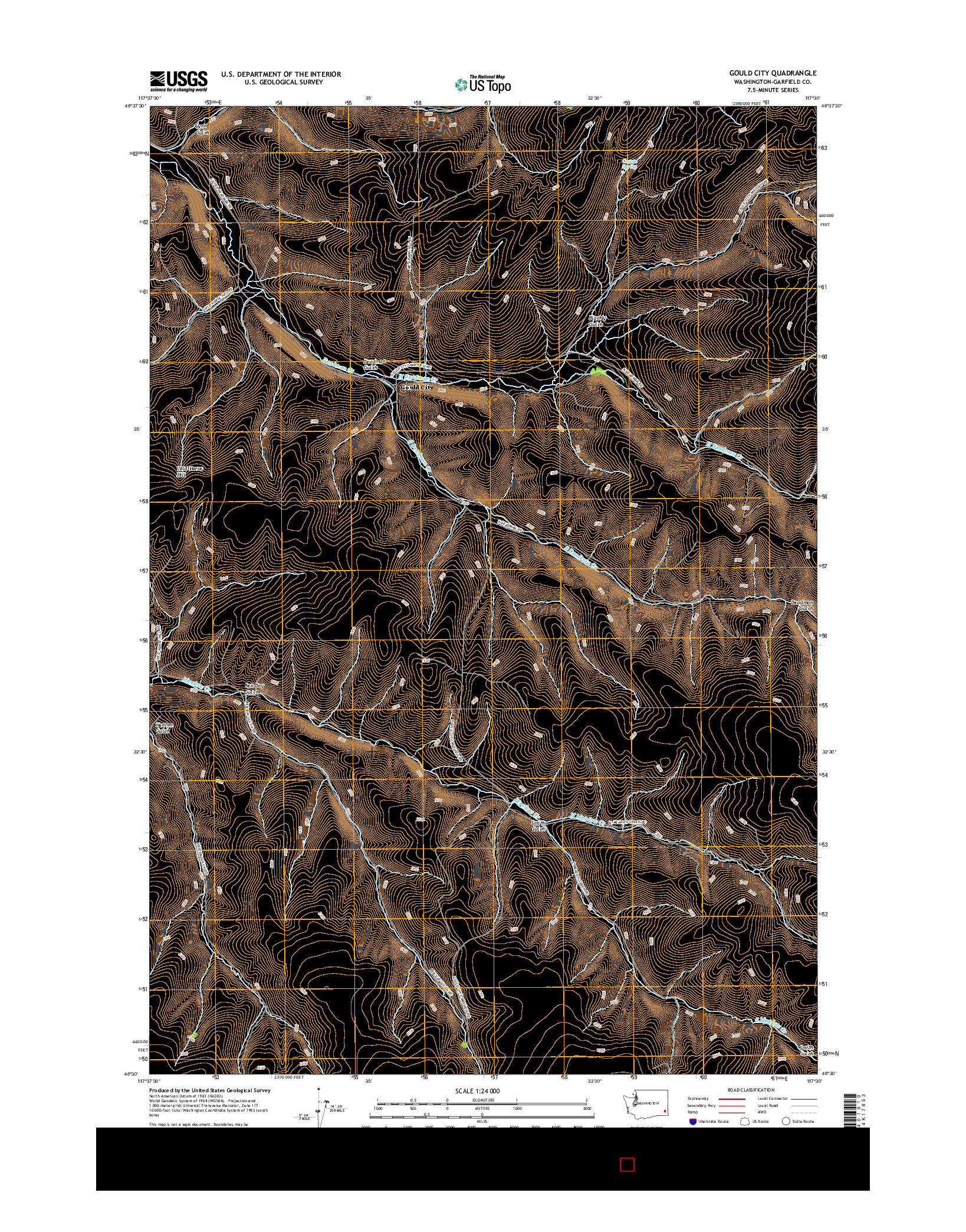 USGS US TOPO 7.5-MINUTE MAP FOR GOULD CITY, WA 2017