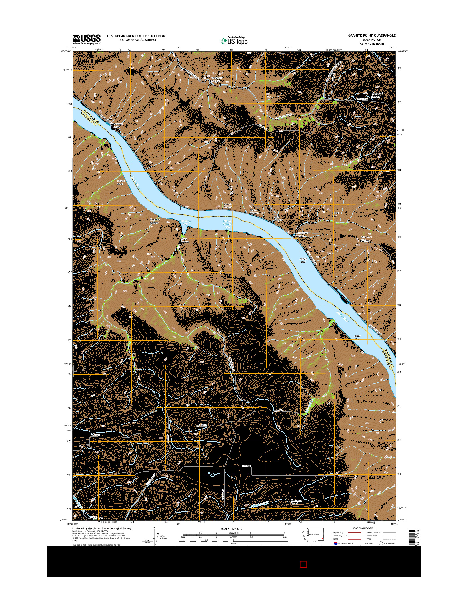 USGS US TOPO 7.5-MINUTE MAP FOR GRANITE POINT, WA 2017