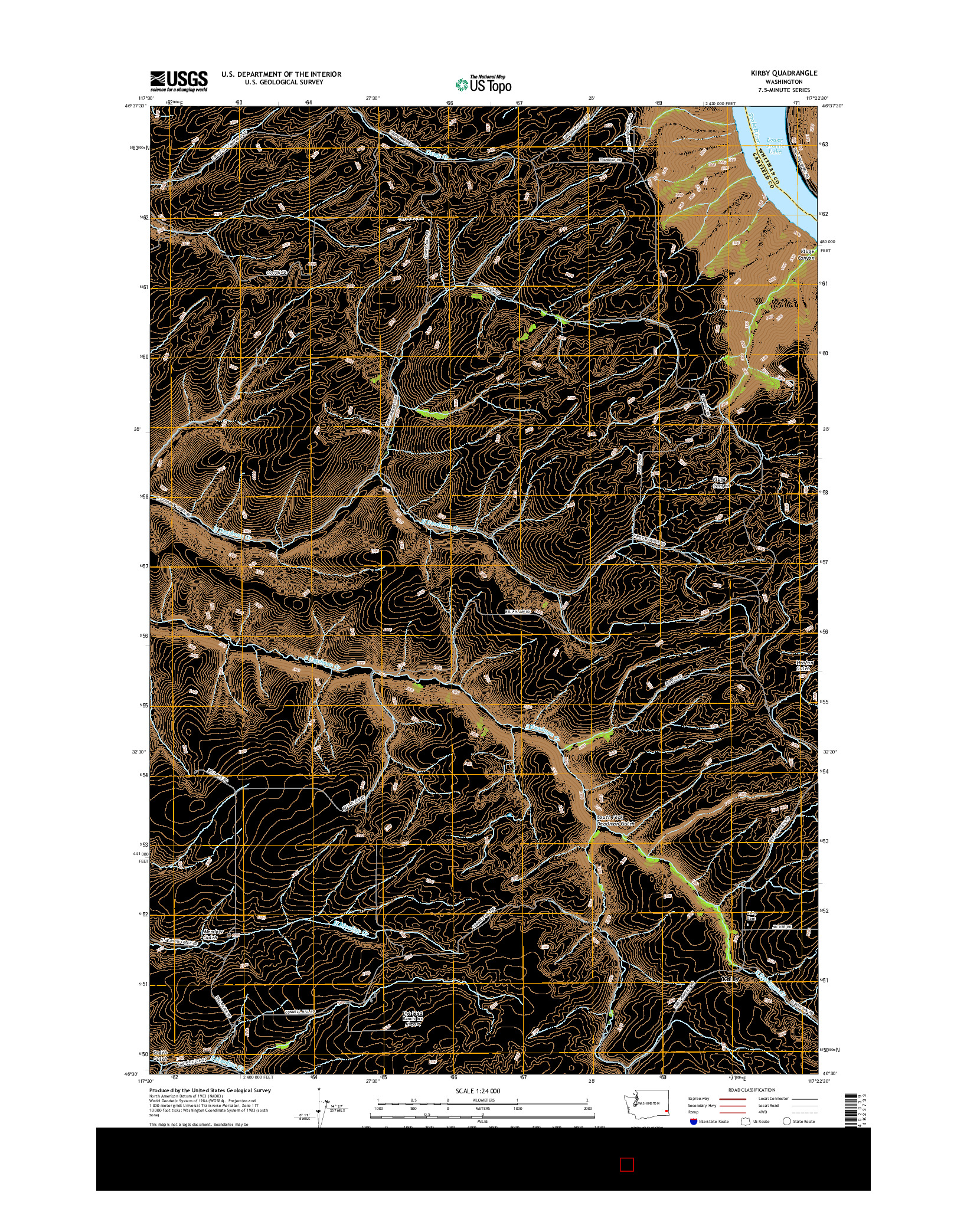 USGS US TOPO 7.5-MINUTE MAP FOR KIRBY, WA 2017