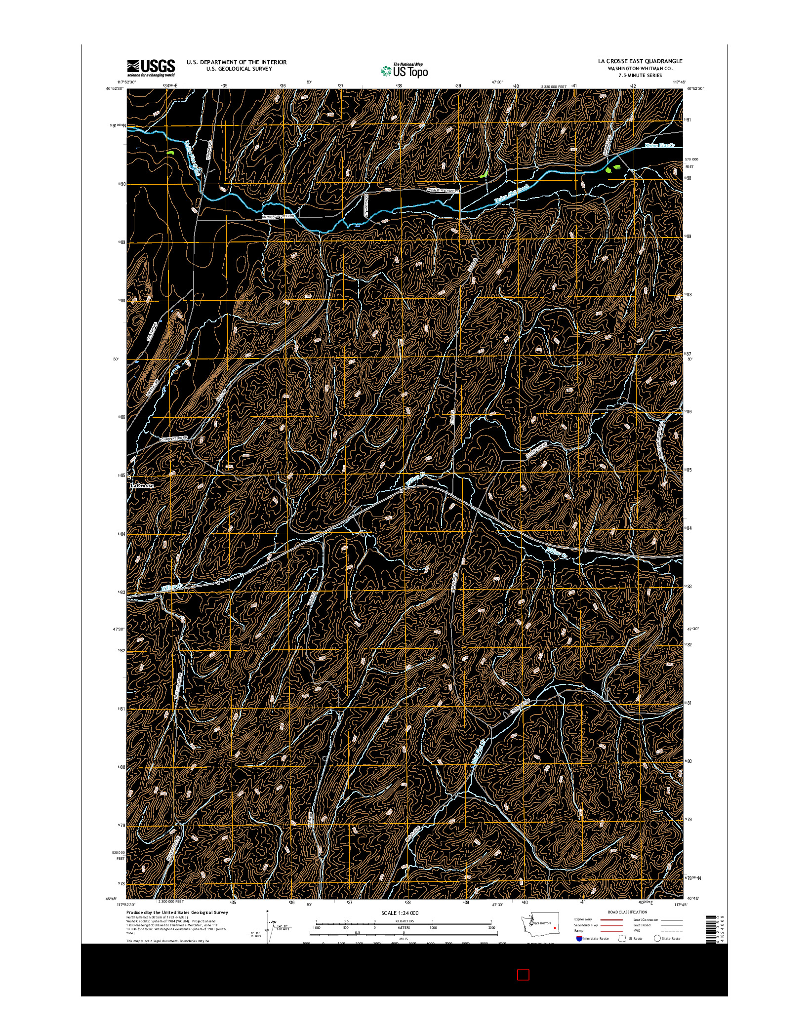 USGS US TOPO 7.5-MINUTE MAP FOR LA CROSSE EAST, WA 2017