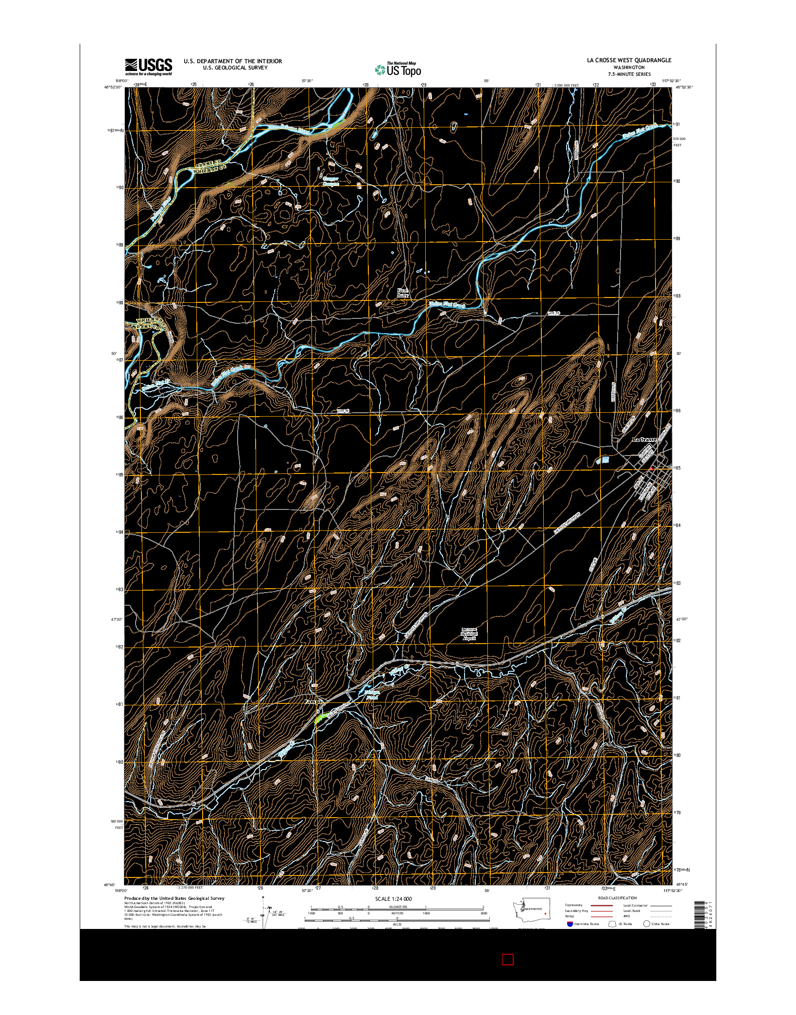 USGS US TOPO 7.5-MINUTE MAP FOR LA CROSSE WEST, WA 2017