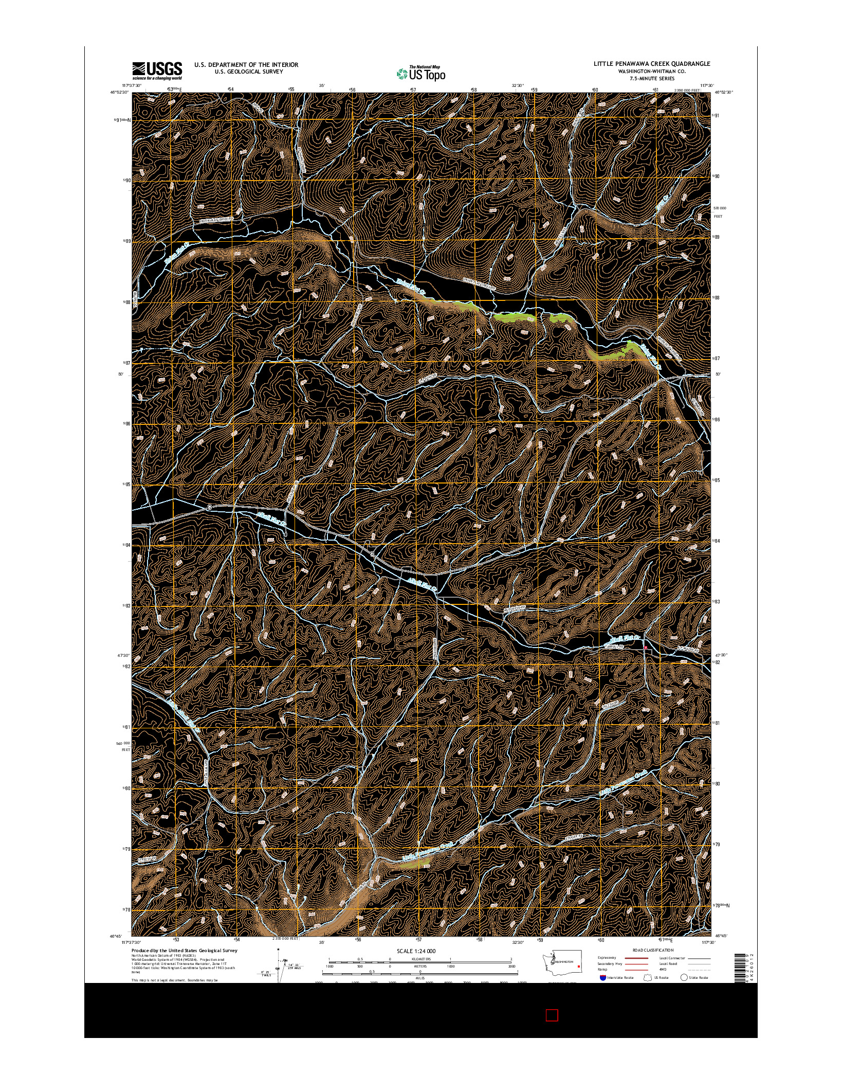 USGS US TOPO 7.5-MINUTE MAP FOR LITTLE PENAWAWA CREEK, WA 2017