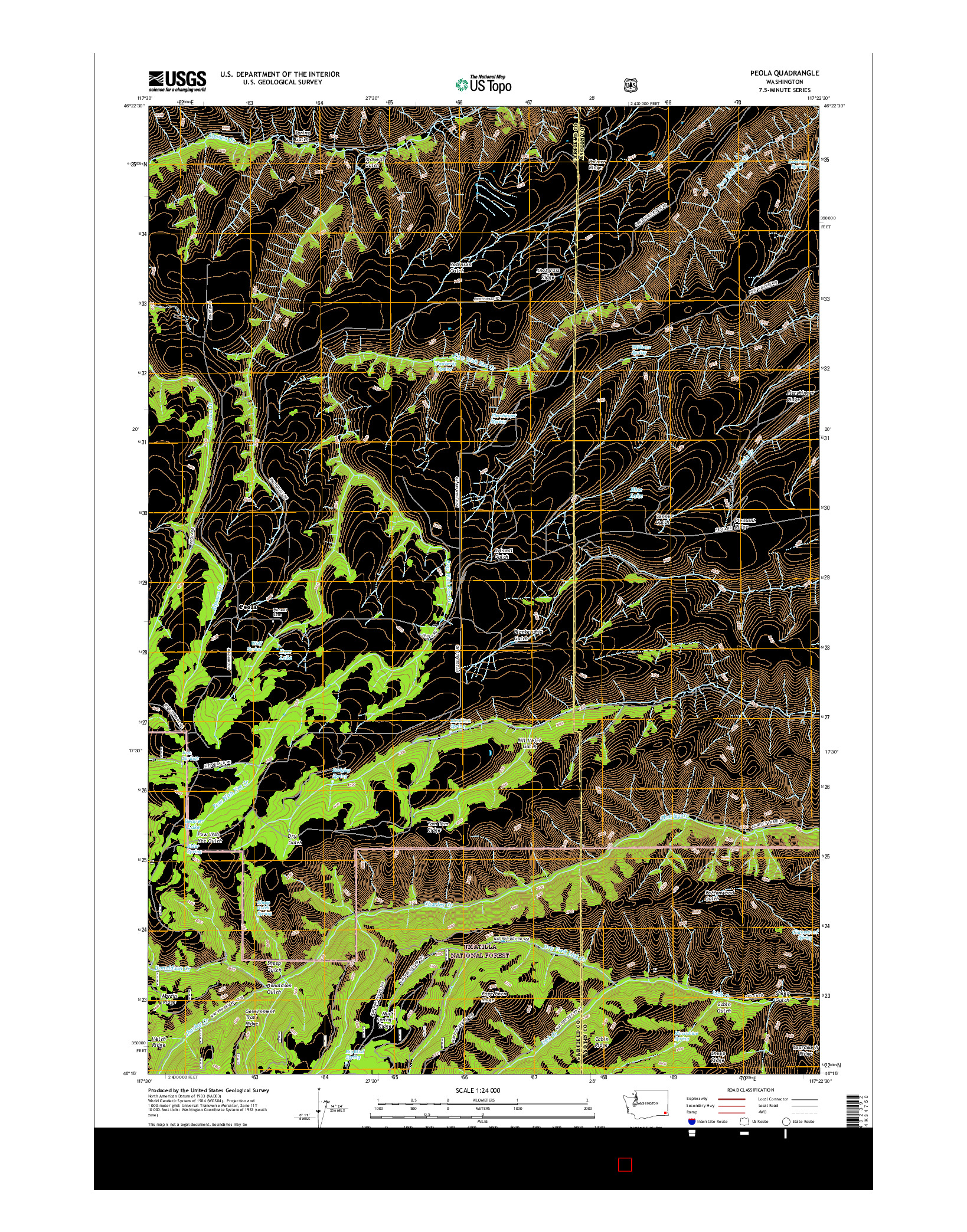 USGS US TOPO 7.5-MINUTE MAP FOR PEOLA, WA 2017