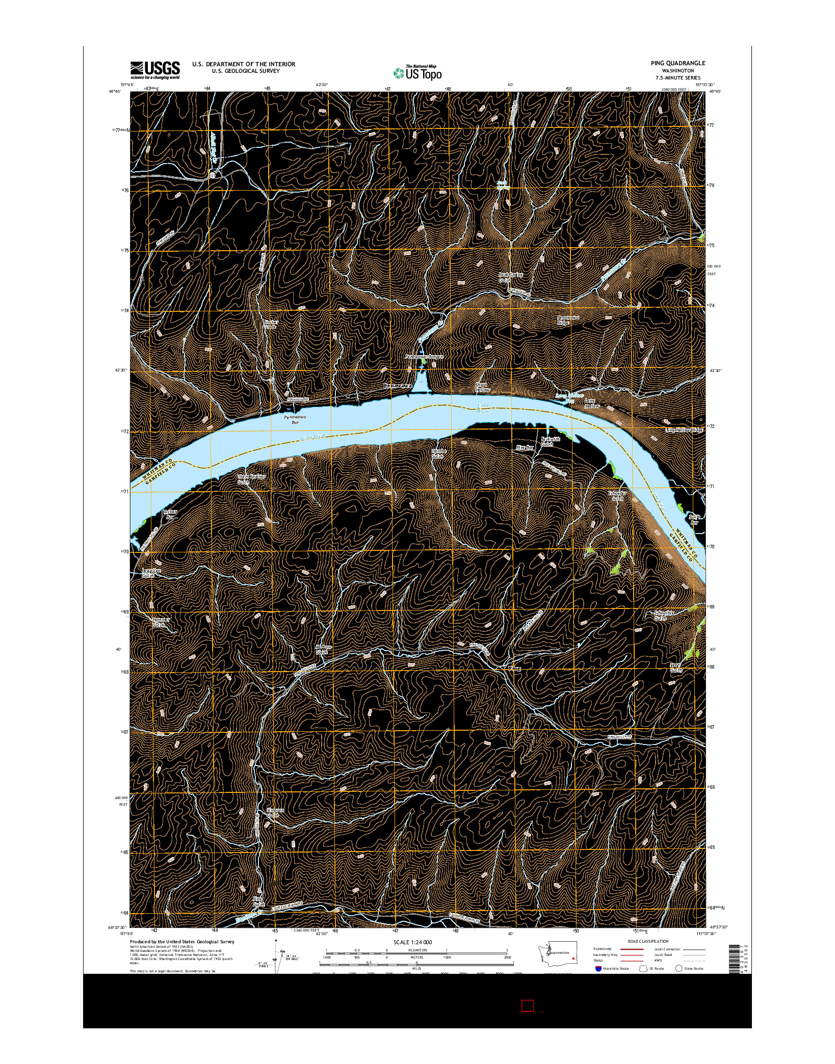 USGS US TOPO 7.5-MINUTE MAP FOR PING, WA 2017