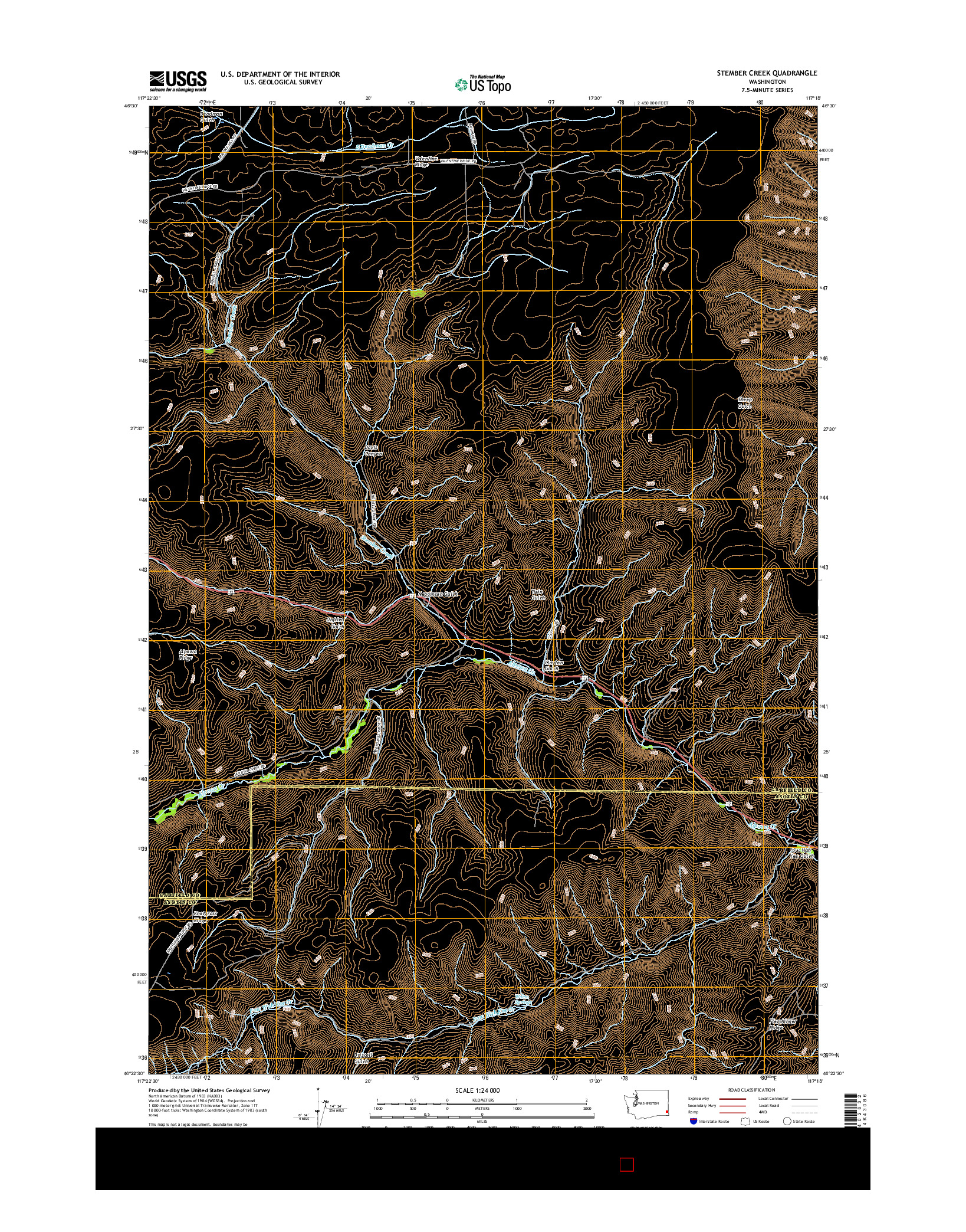 USGS US TOPO 7.5-MINUTE MAP FOR STEMBER CREEK, WA 2017