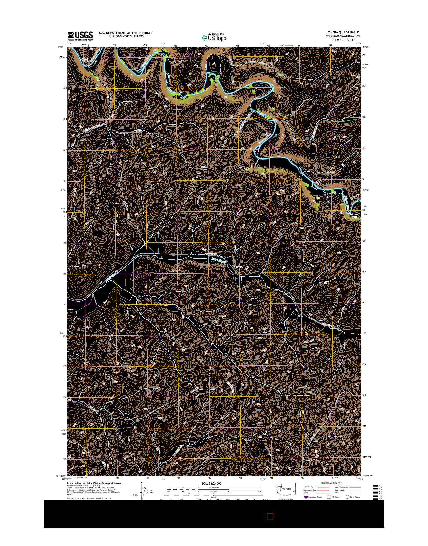 USGS US TOPO 7.5-MINUTE MAP FOR THERA, WA 2017