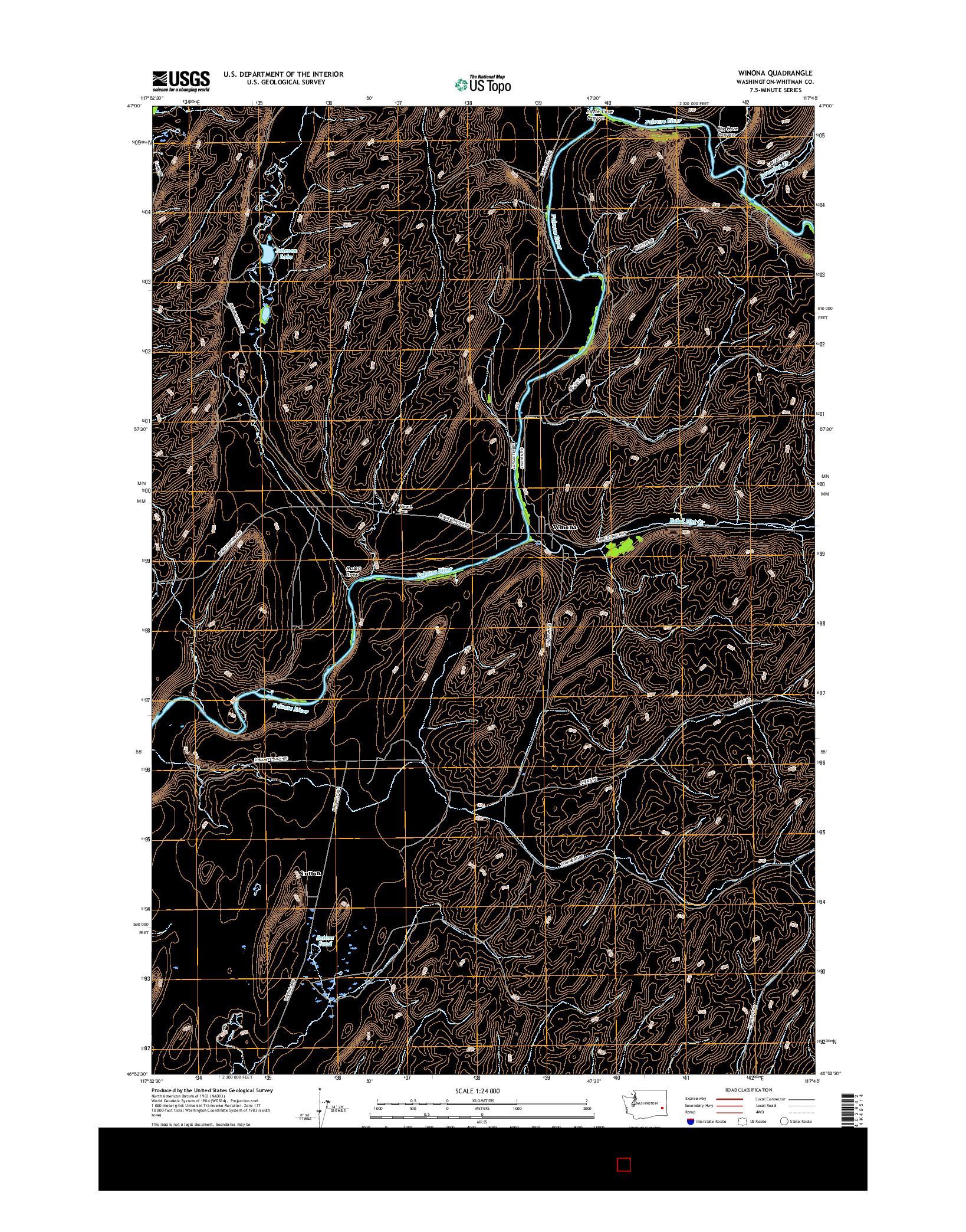USGS US TOPO 7.5-MINUTE MAP FOR WINONA, WA 2017