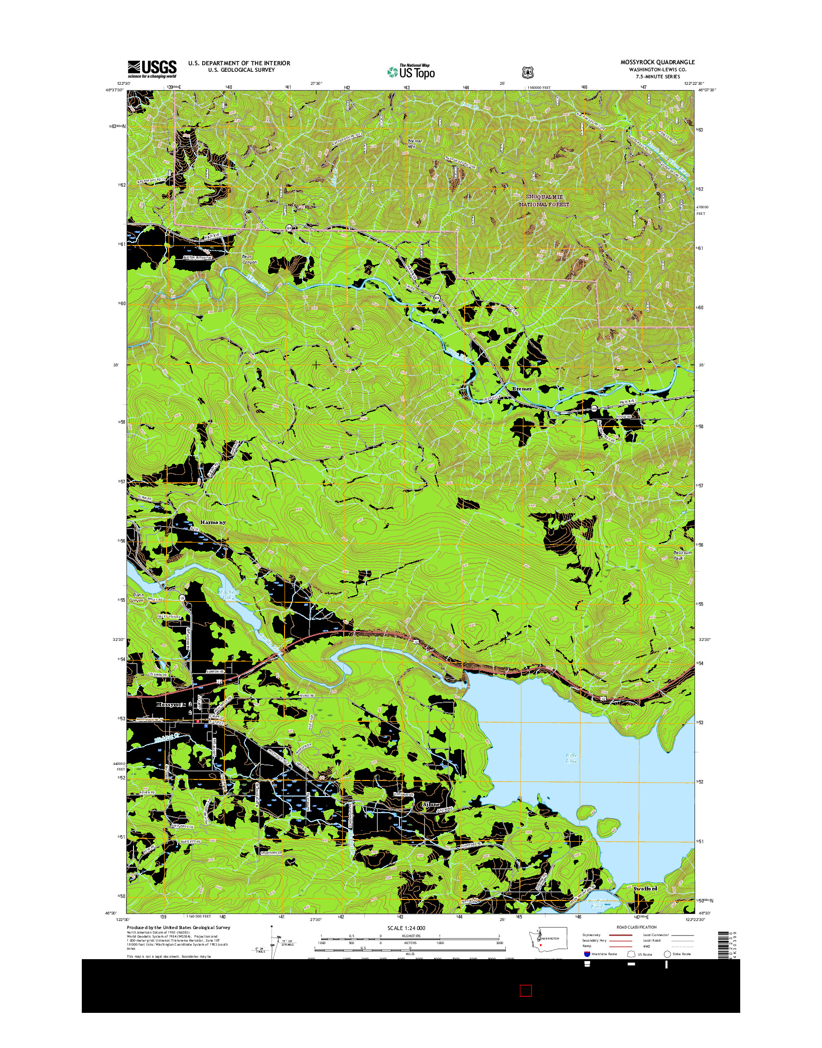 USGS US TOPO 7.5-MINUTE MAP FOR MOSSYROCK, WA 2017