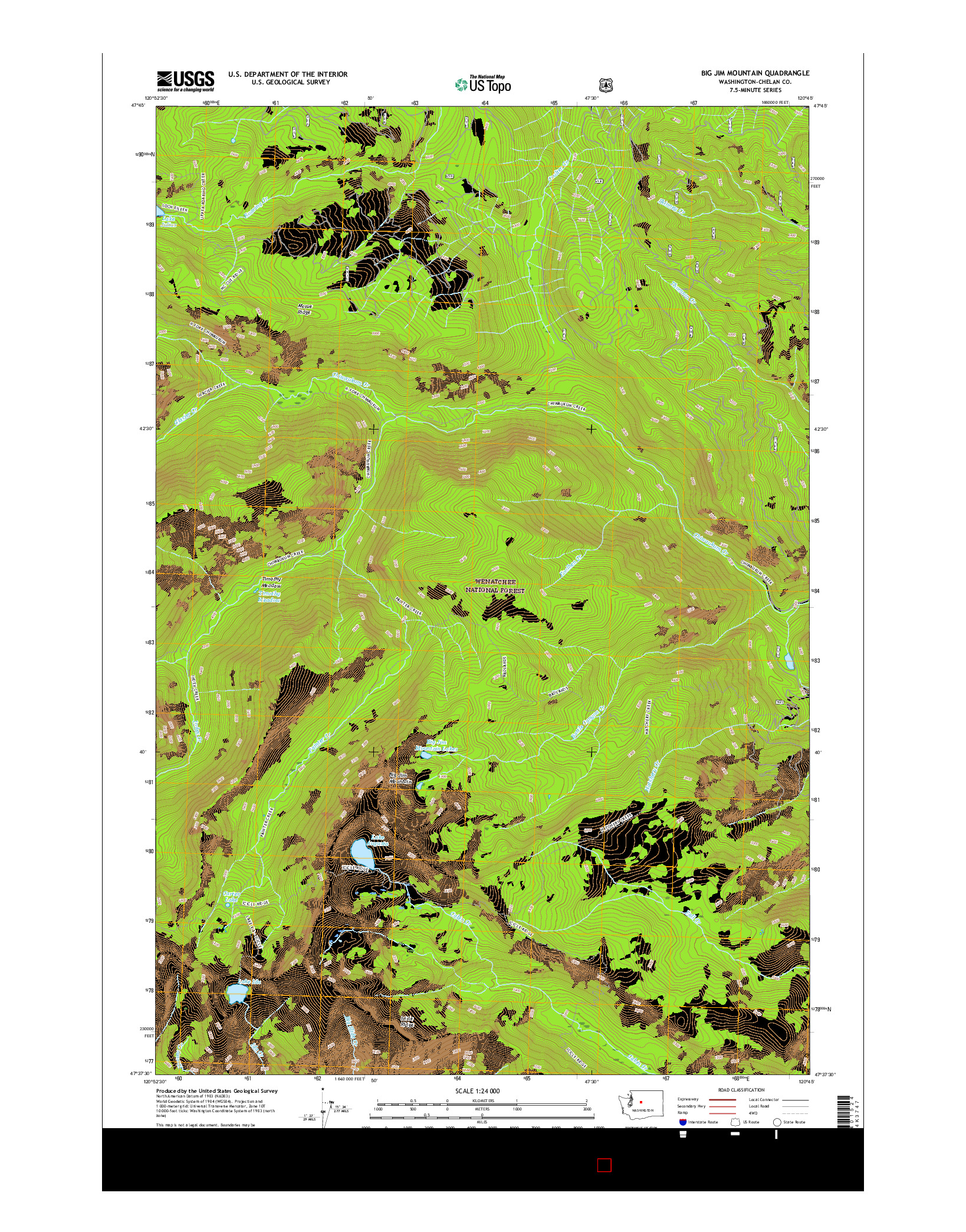 USGS US TOPO 7.5-MINUTE MAP FOR BIG JIM MOUNTAIN, WA 2017