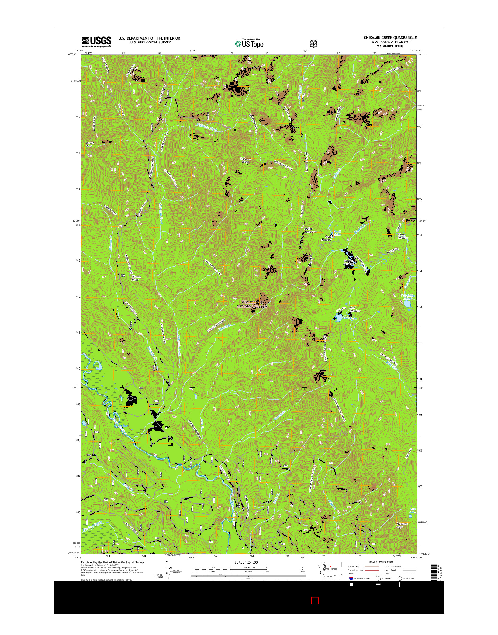 USGS US TOPO 7.5-MINUTE MAP FOR CHIKAMIN CREEK, WA 2017