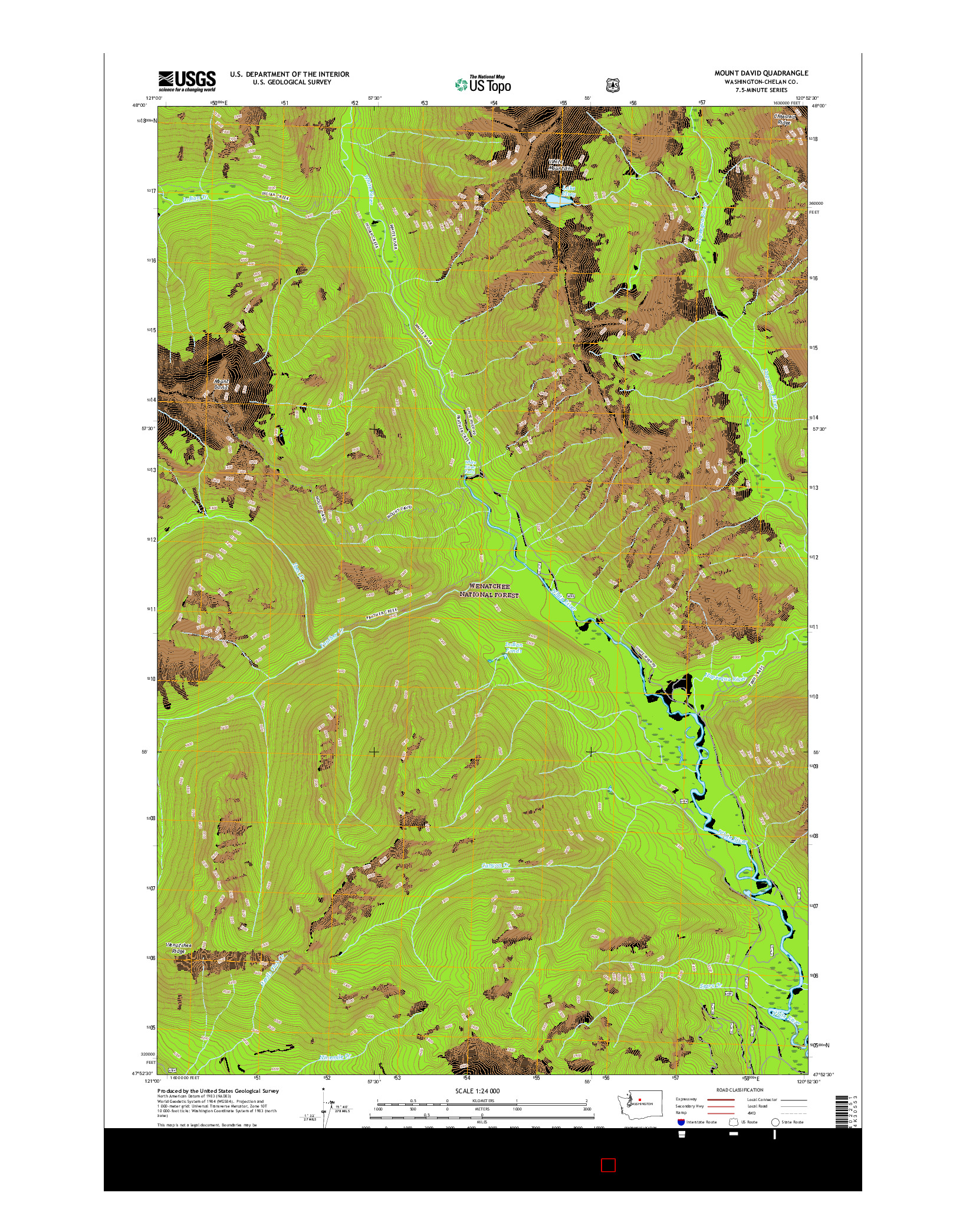USGS US TOPO 7.5-MINUTE MAP FOR MOUNT DAVID, WA 2017