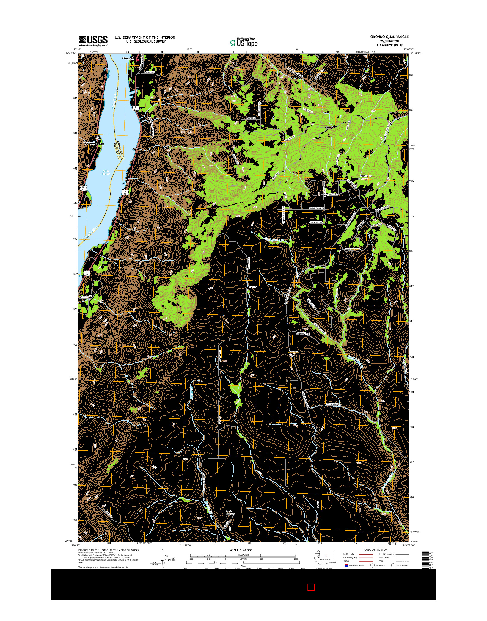 USGS US TOPO 7.5-MINUTE MAP FOR ORONDO, WA 2017