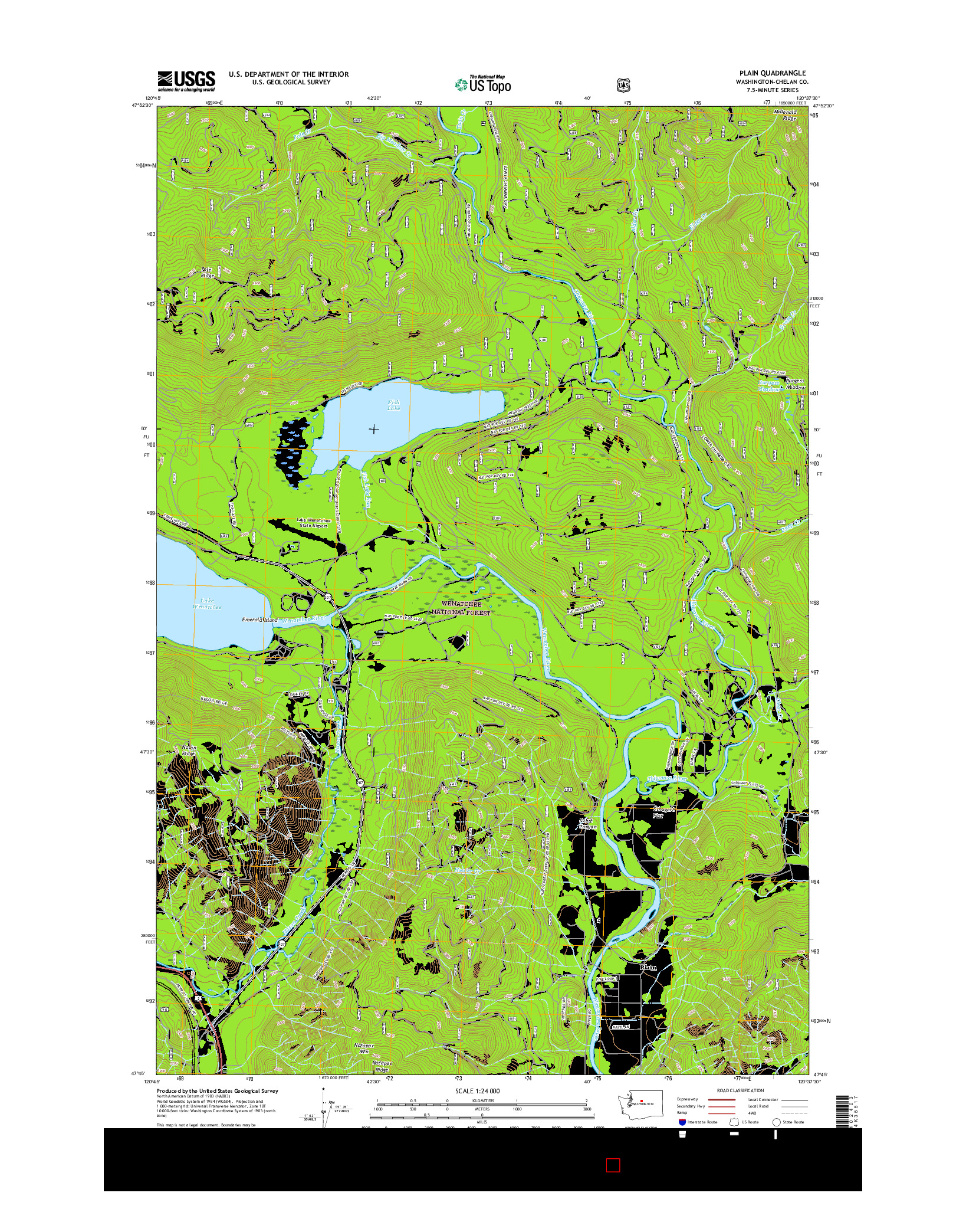 USGS US TOPO 7.5-MINUTE MAP FOR PLAIN, WA 2017