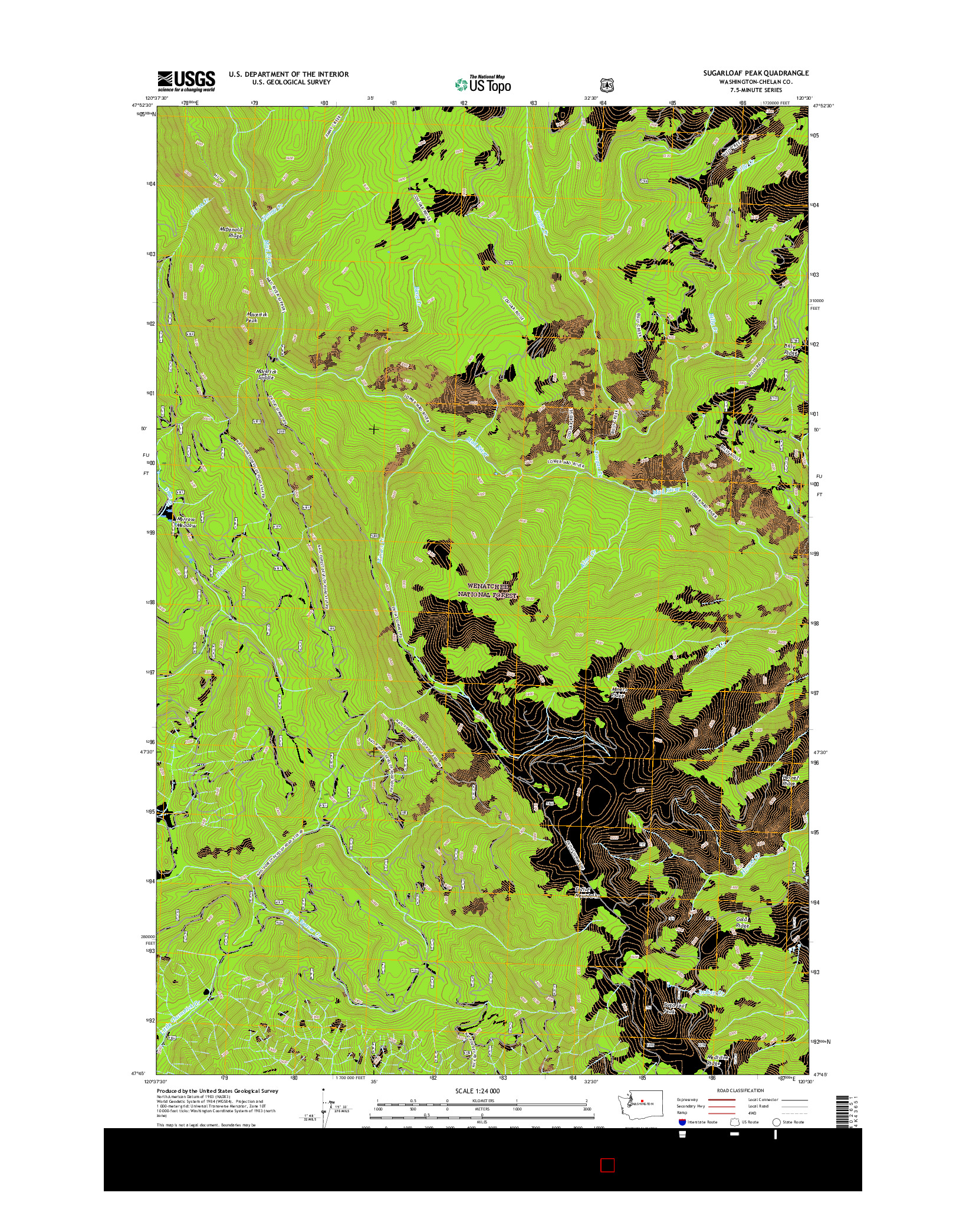 USGS US TOPO 7.5-MINUTE MAP FOR SUGARLOAF PEAK, WA 2017