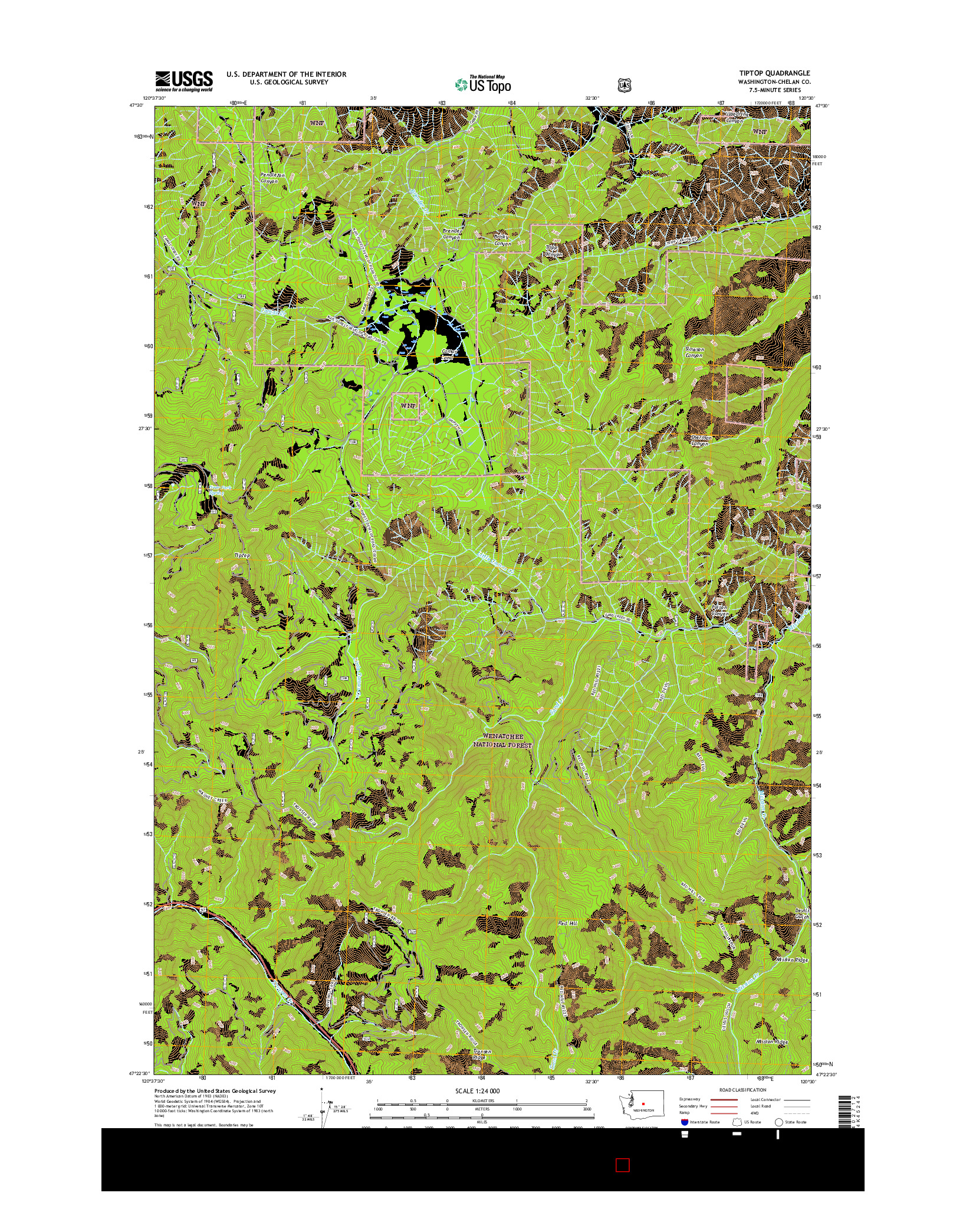 USGS US TOPO 7.5-MINUTE MAP FOR TIPTOP, WA 2017
