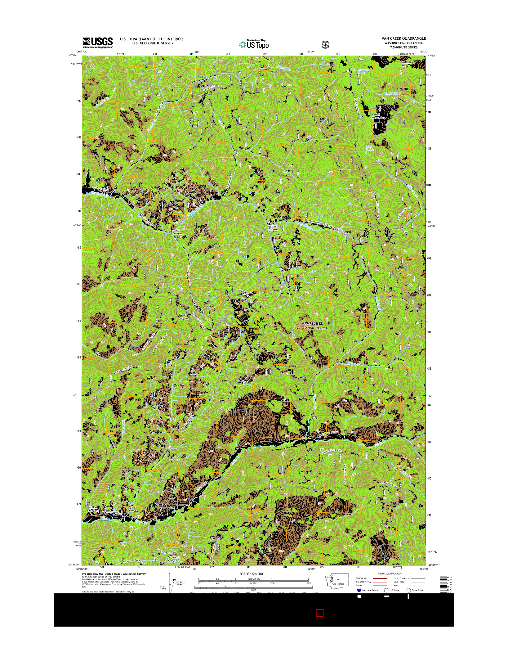 USGS US TOPO 7.5-MINUTE MAP FOR VAN CREEK, WA 2017