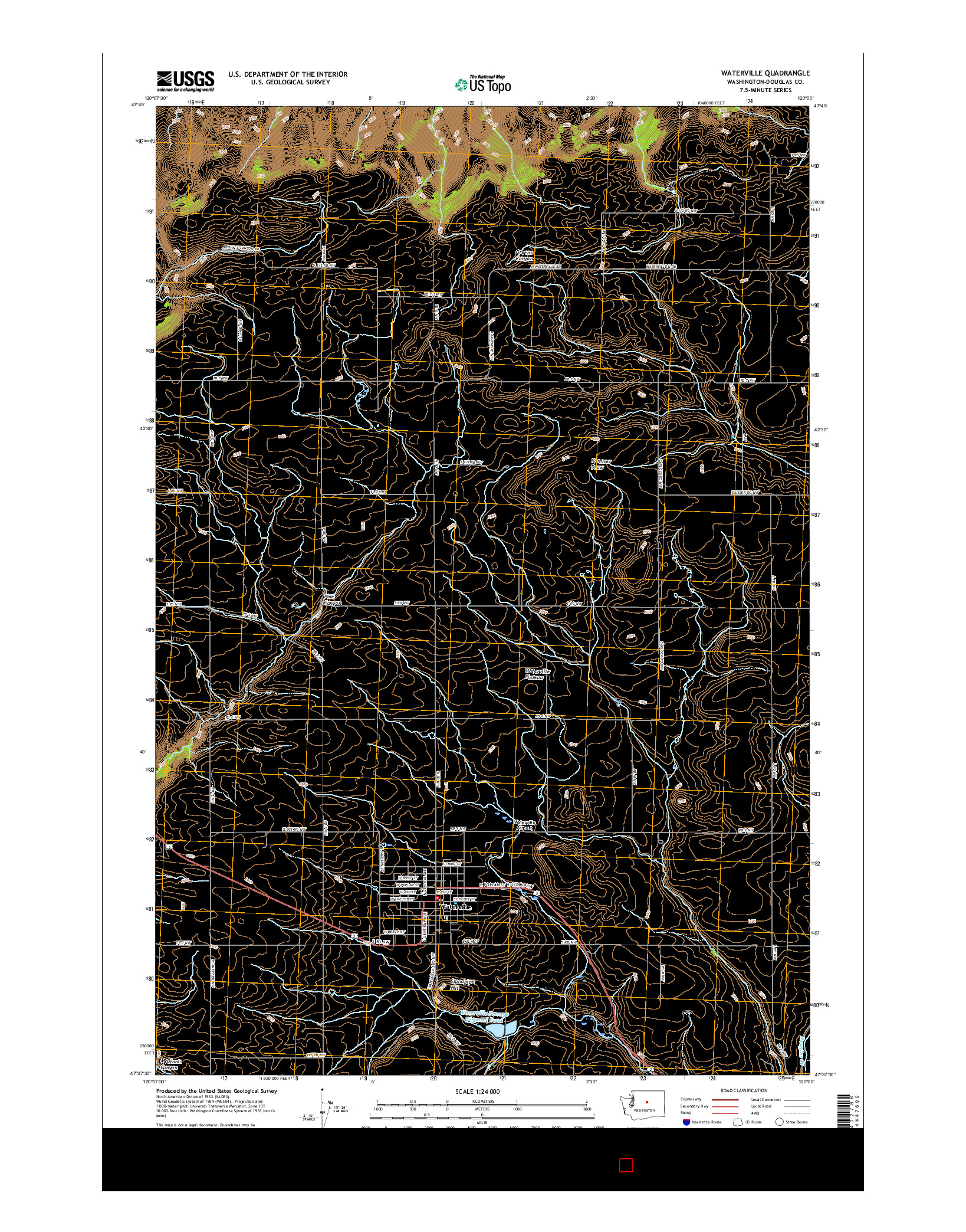 USGS US TOPO 7.5-MINUTE MAP FOR WATERVILLE, WA 2017