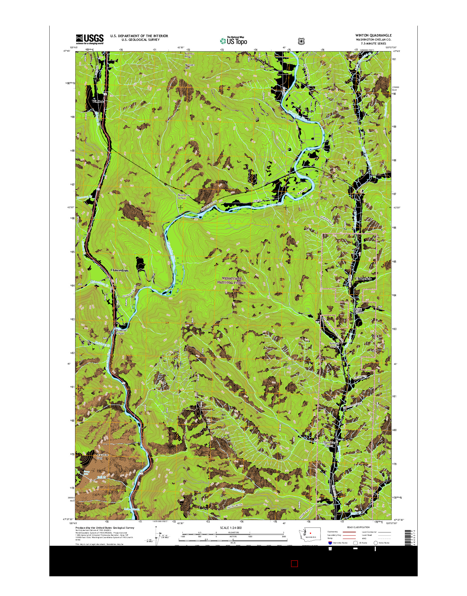USGS US TOPO 7.5-MINUTE MAP FOR WINTON, WA 2017