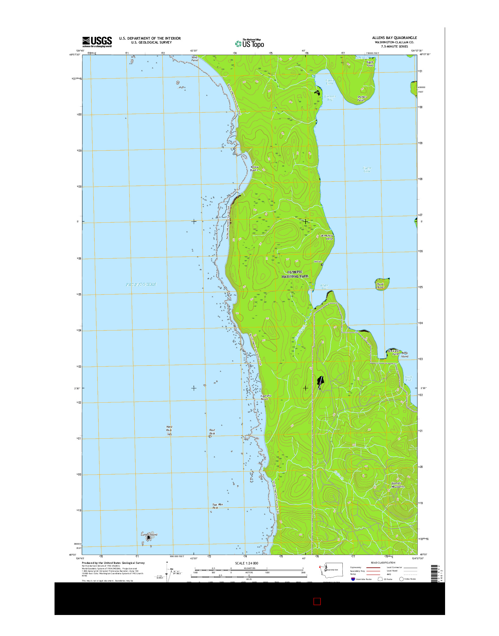 USGS US TOPO 7.5-MINUTE MAP FOR ALLENS BAY, WA 2017