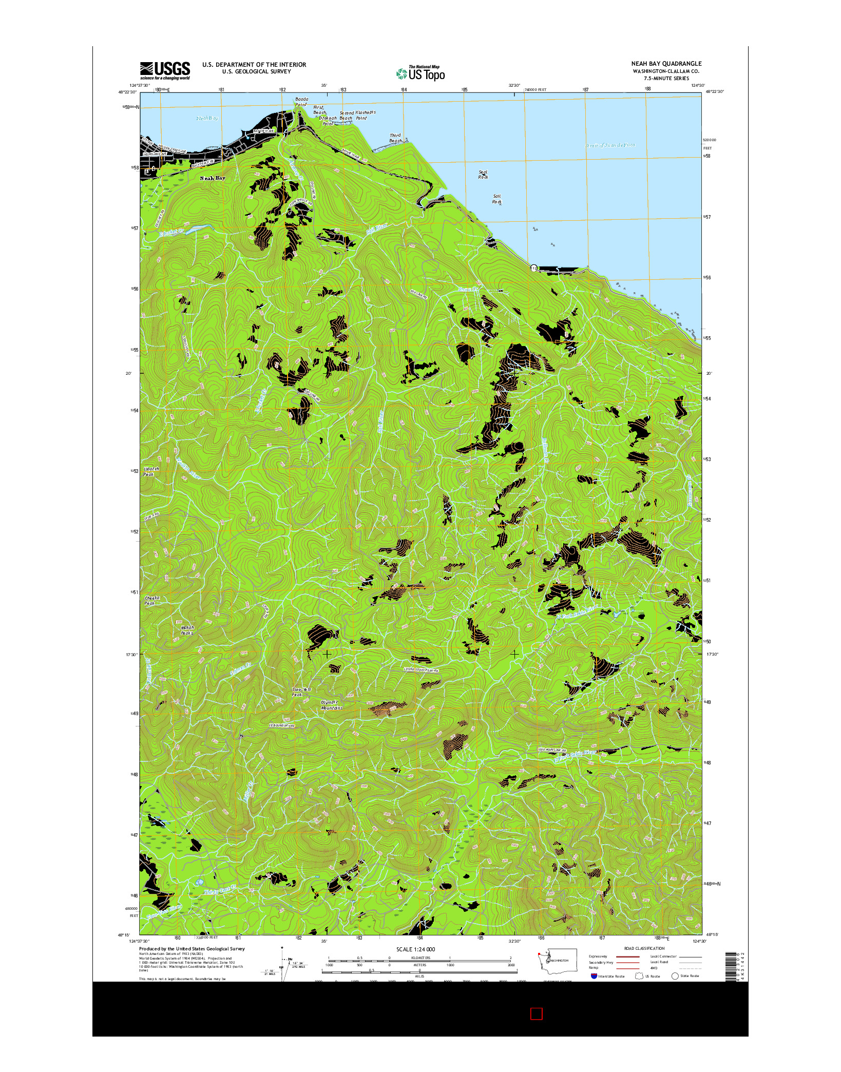 USGS US TOPO 7.5-MINUTE MAP FOR NEAH BAY, WA 2017