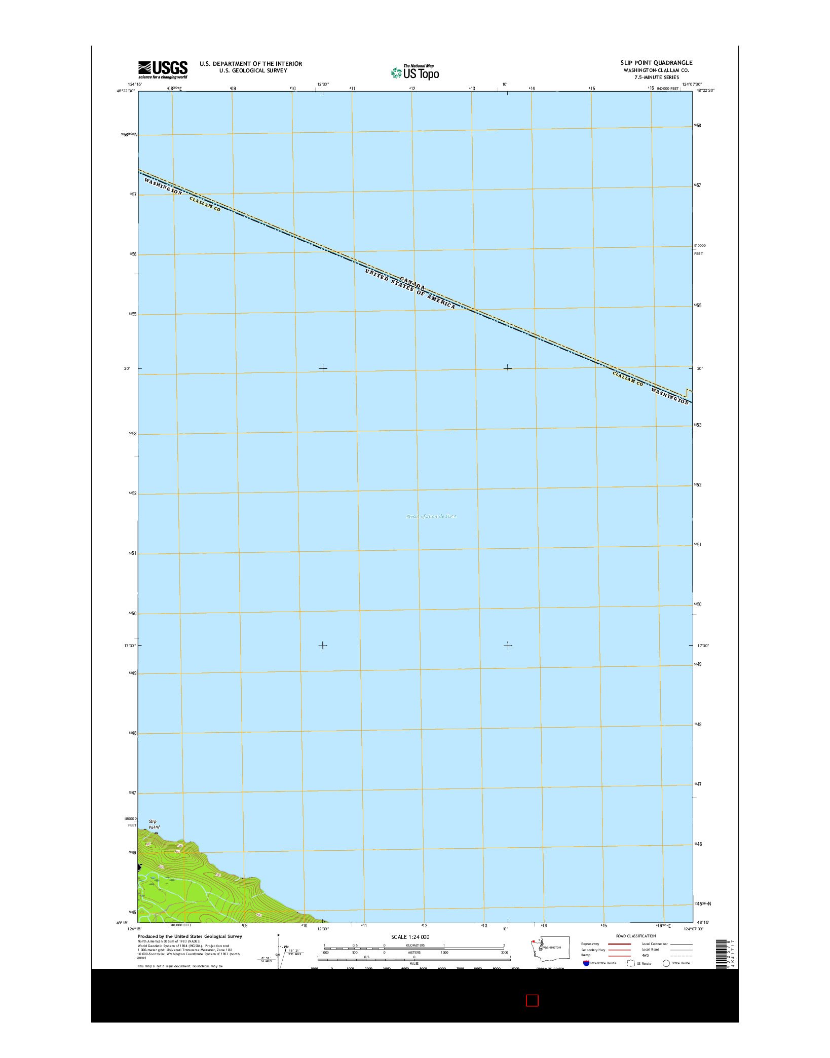 USGS US TOPO 7.5-MINUTE MAP FOR SLIP POINT, WA 2017