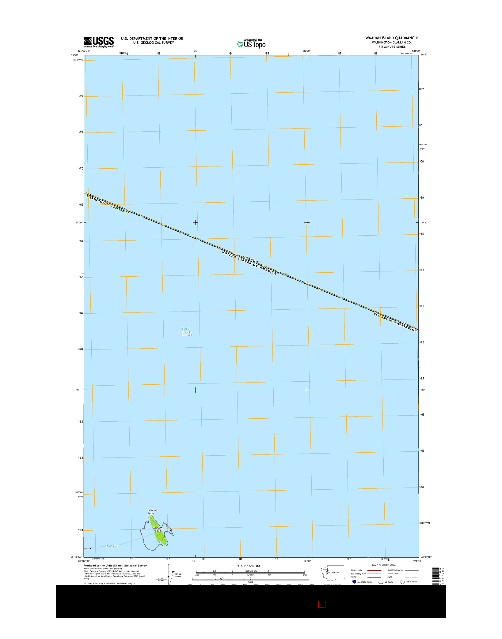 USGS US TOPO 7.5-MINUTE MAP FOR WAADAH ISLAND, WA 2017